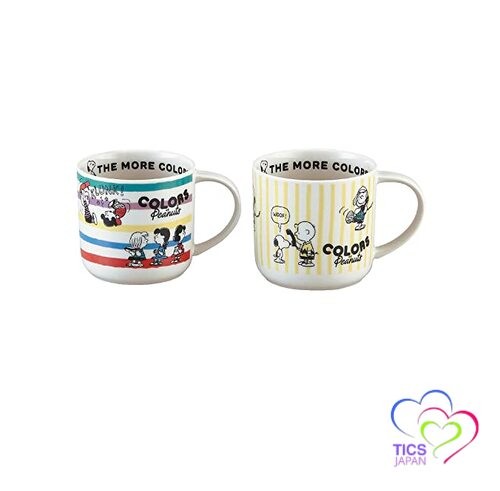 Yamakasyoten SN910-13 Peanuts Mug Pair Approx. 11.8 fl oz 350 ml Microwave Safe