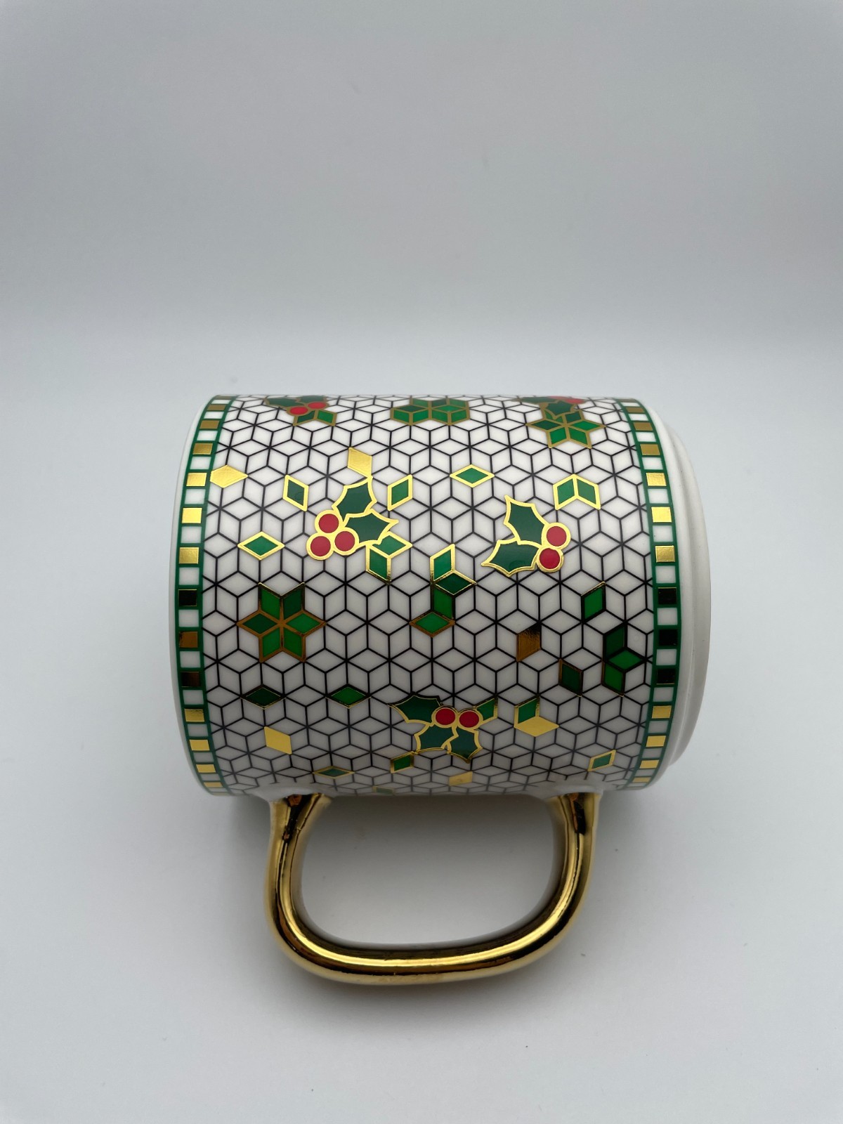 Creative Crate Anthropologie Bistro Tile Christmas Mug Personalized Letter B C98