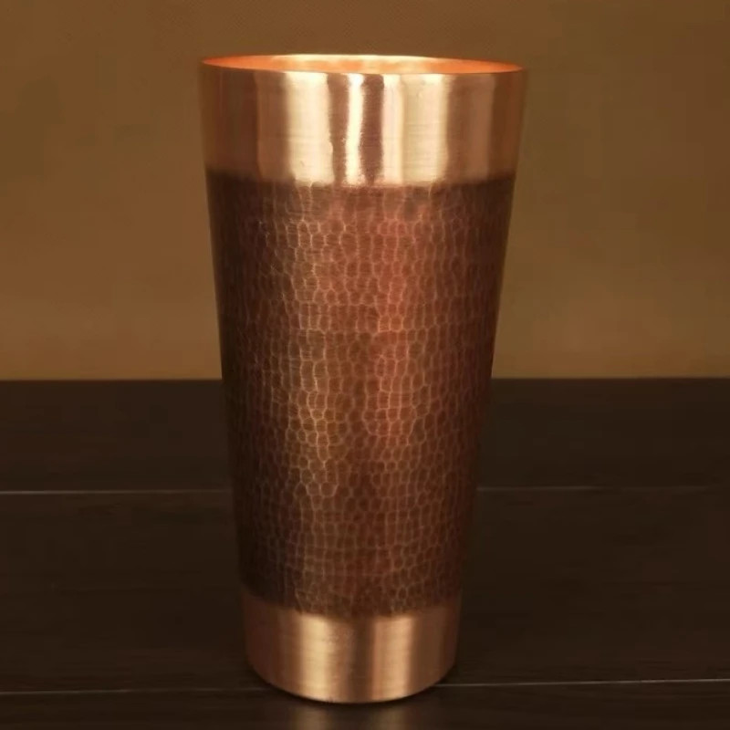 Pure Copper Coffee Cup Handcraft Engraving Hammer Texture Milk Tumbler Beer Mug