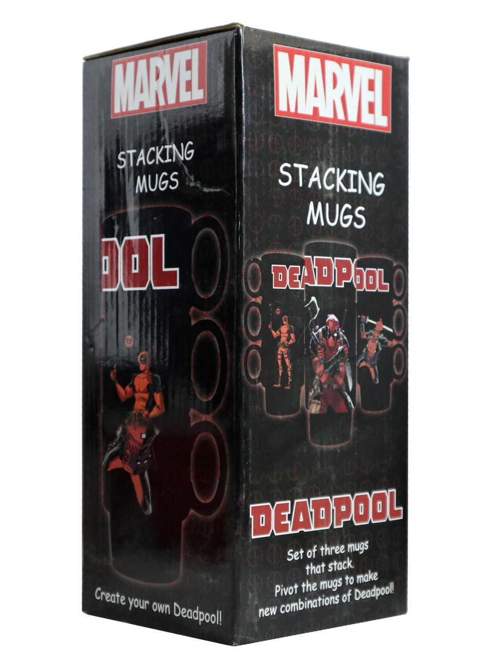 Deadpool Stacking 3 Mug Gift Set Marvel Comics Stackable Mugs Brand New