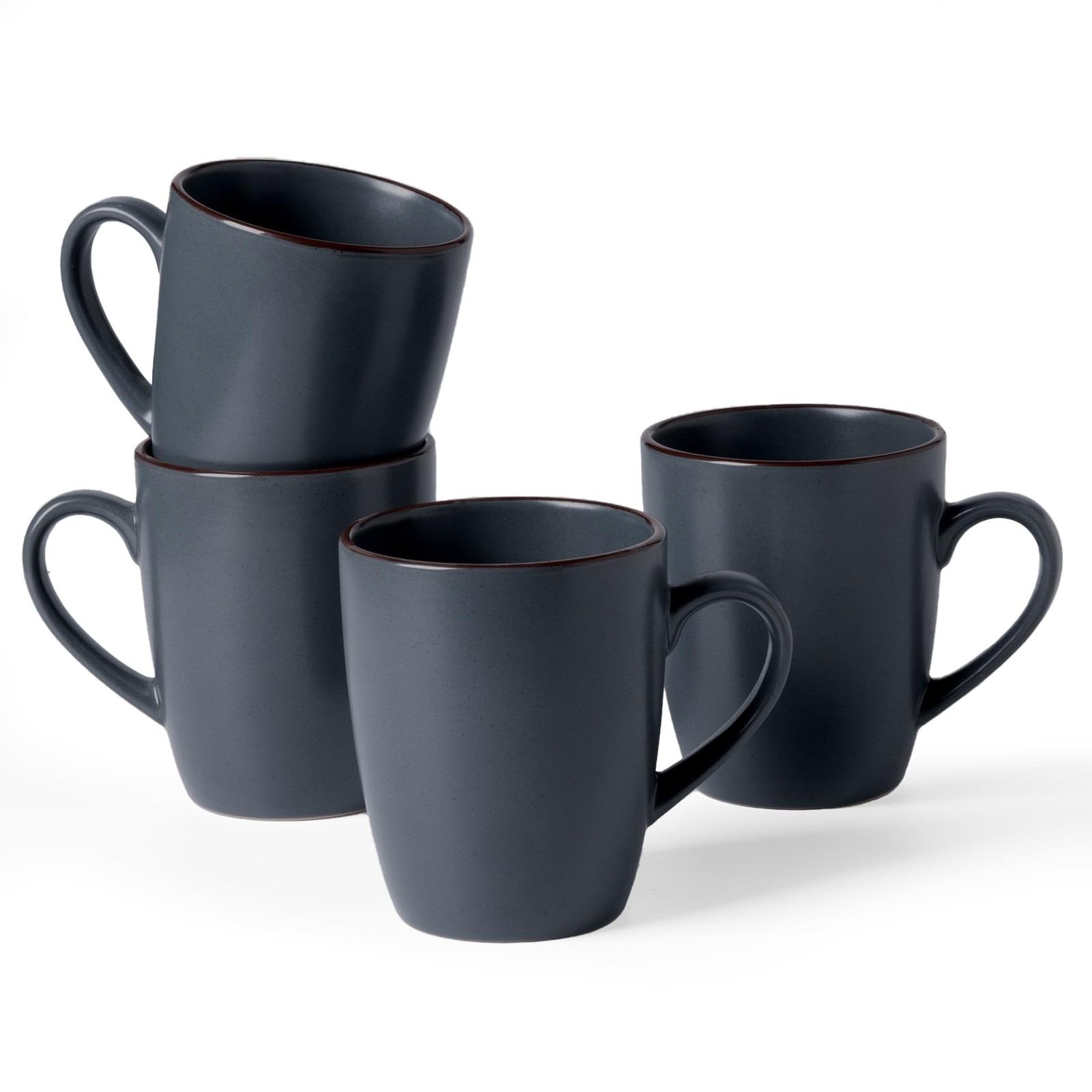 4 PCS Venus Coffee Mugs 12 oz Set Drinking Cup With Handle Charcoal Matte