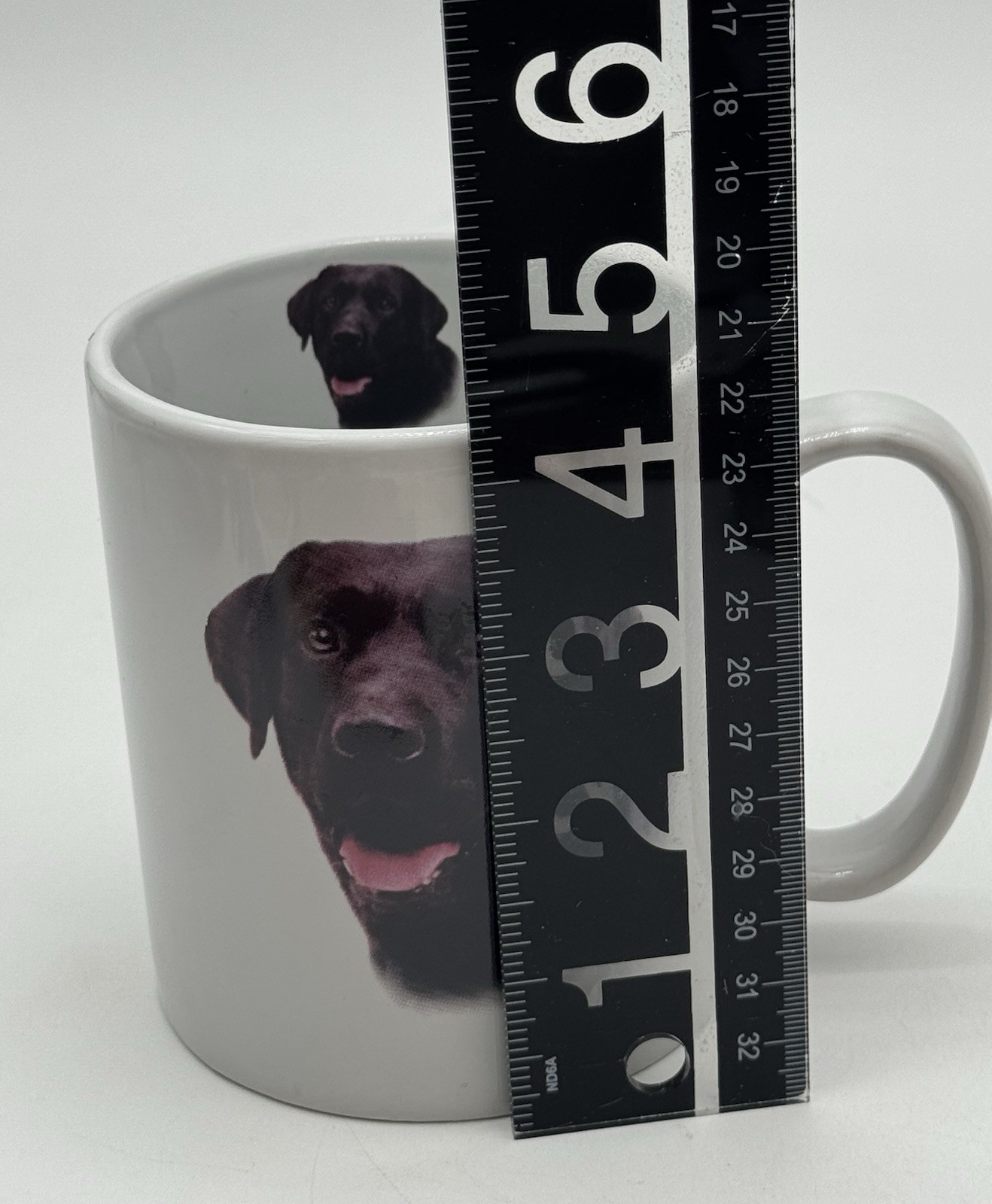 Black Labrador Ceramic Coffee Cup Mug by Bowwowmeows 16 Oz 4.25 in Tall