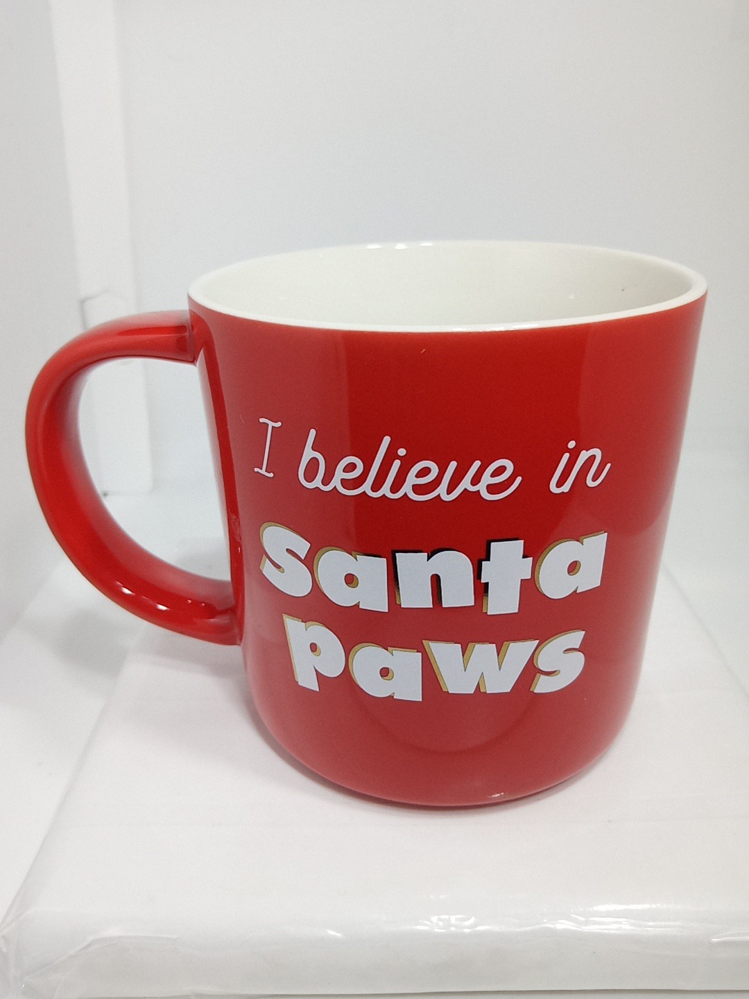 I BELIEVE IN SANTA PAWS MUG. I BELIEVE COFFEE MUG. ANIMAL LOVERS MUG. B400