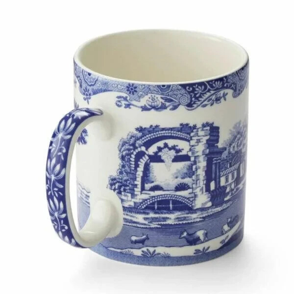 SPODE Blue Italian REPLACEMENT Coffee Mug 9oz ~ Royal Blue & White