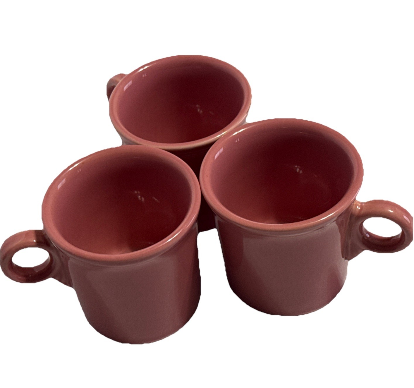 Fiesta Ware Peony Pink Mug Set Of 3 Tom&Jerry Ring Handle Coffee Cup 12oz USA