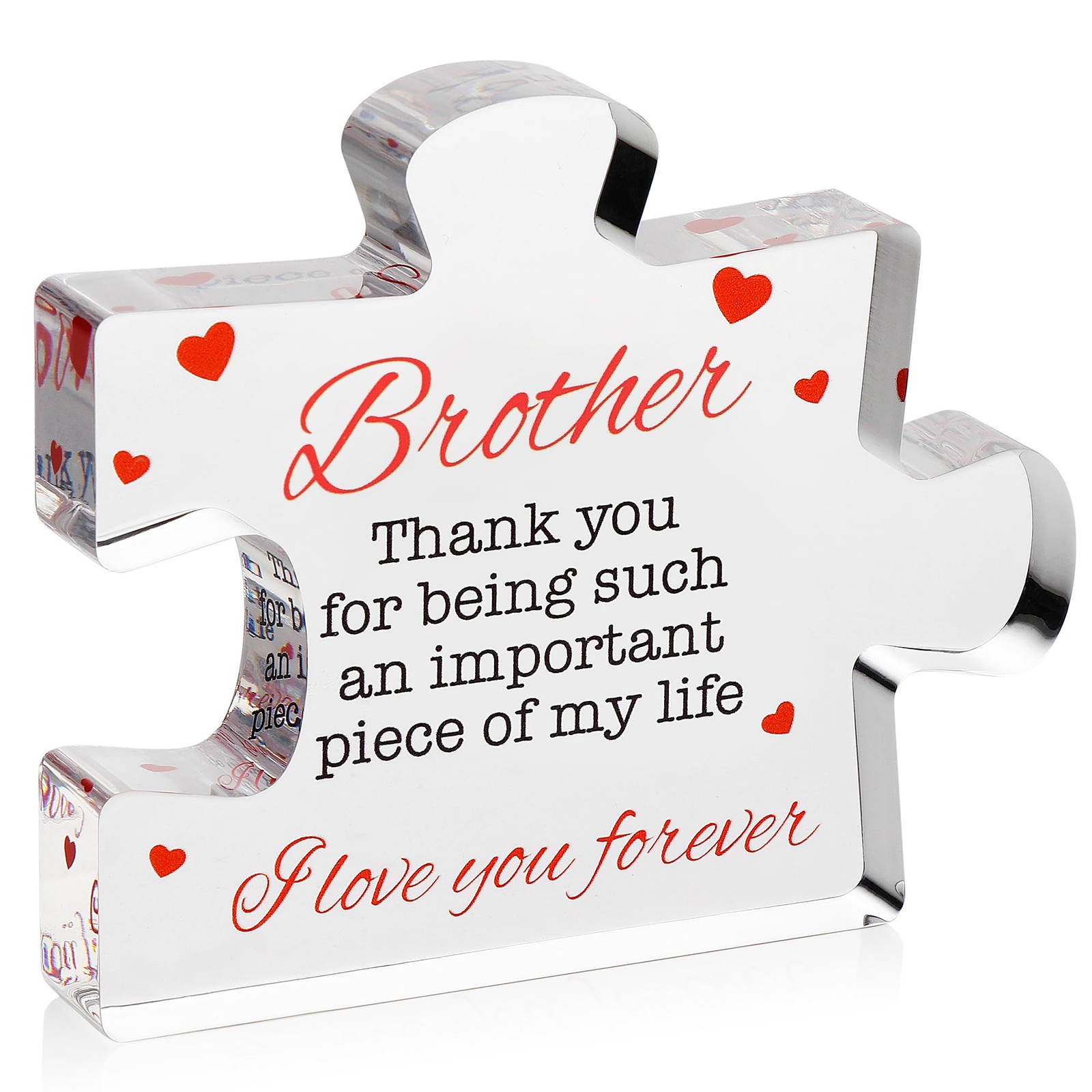 Brother Gifts – Engraved Acrylic Block Puzzle Brother Gift 4.1 x 3.5 inch – C…