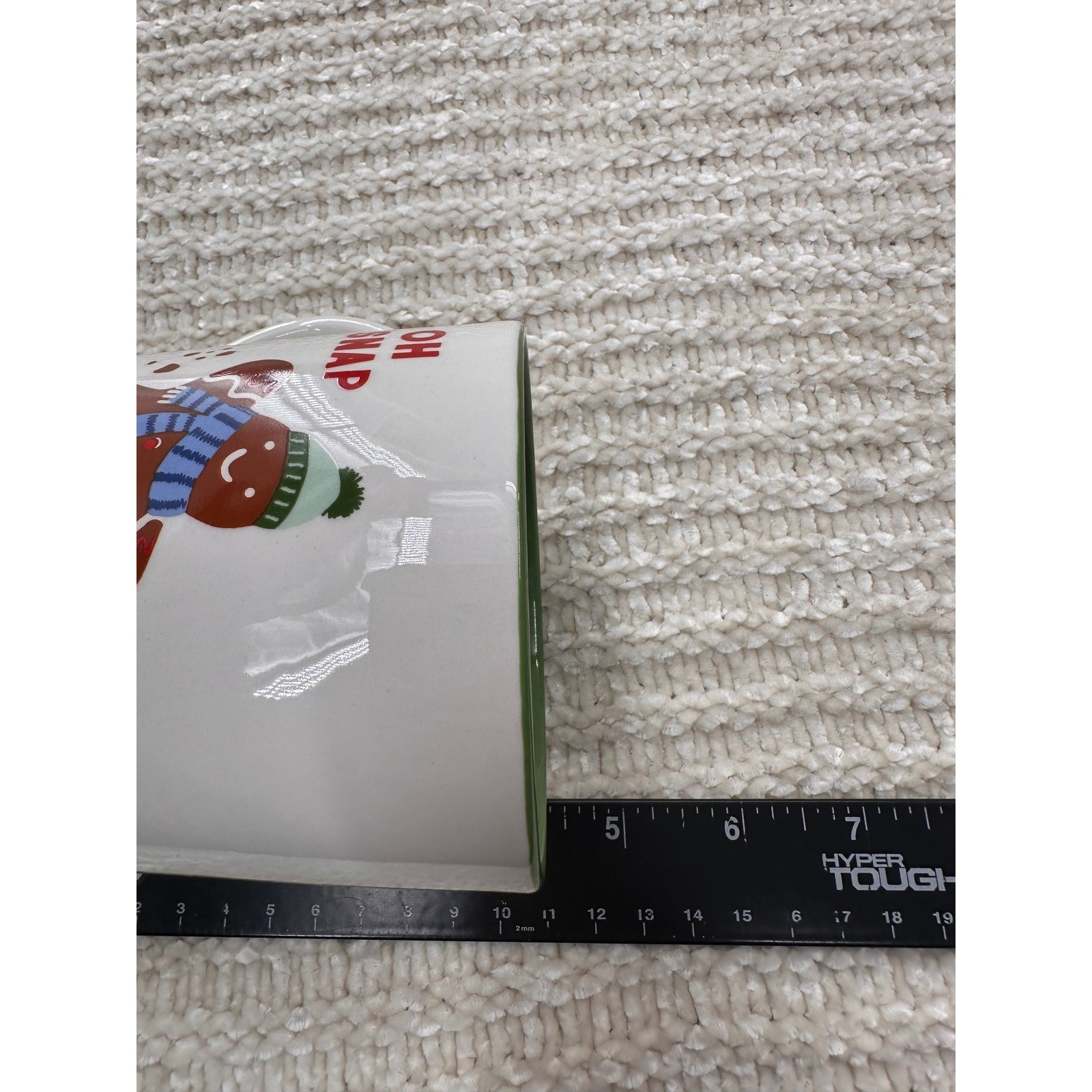 Wondershop Gingerbread Mug Hallmark Plate Set Christmas Oh Snap Green White 2pc