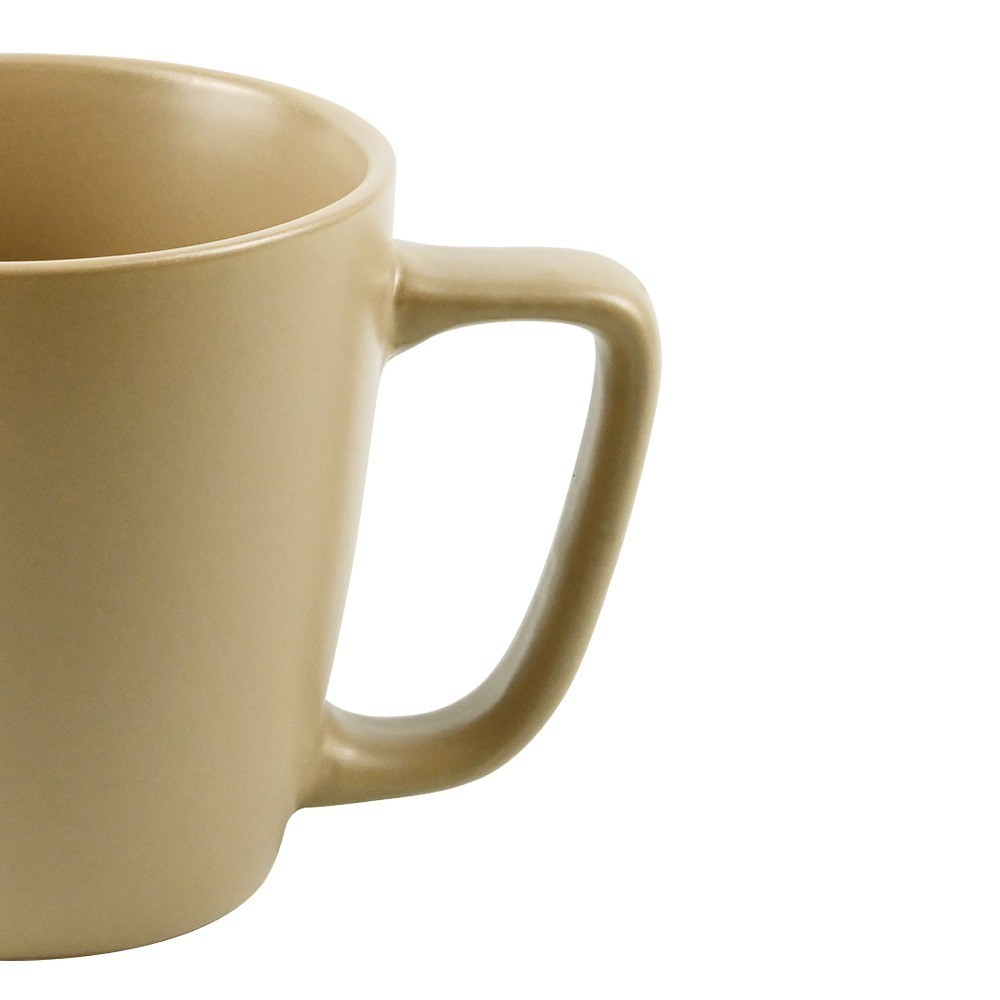 4 Pack Matte Brown Stoneware Mugs 14 oz