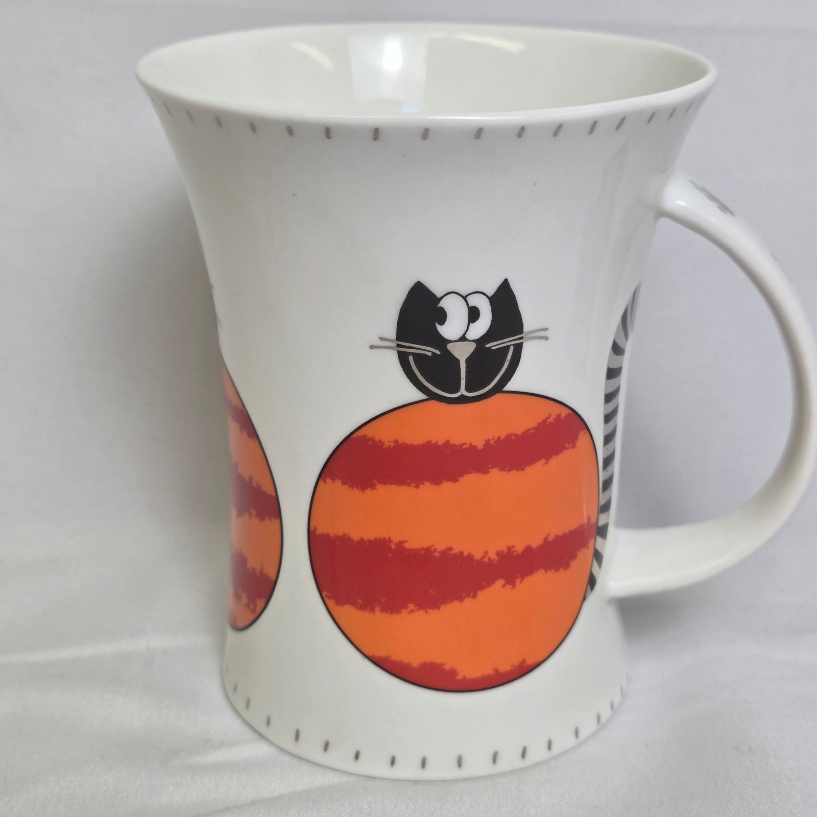 Dunoon Crazy Cats Sarah Mercer Fine Bone China Cup With Handle England White