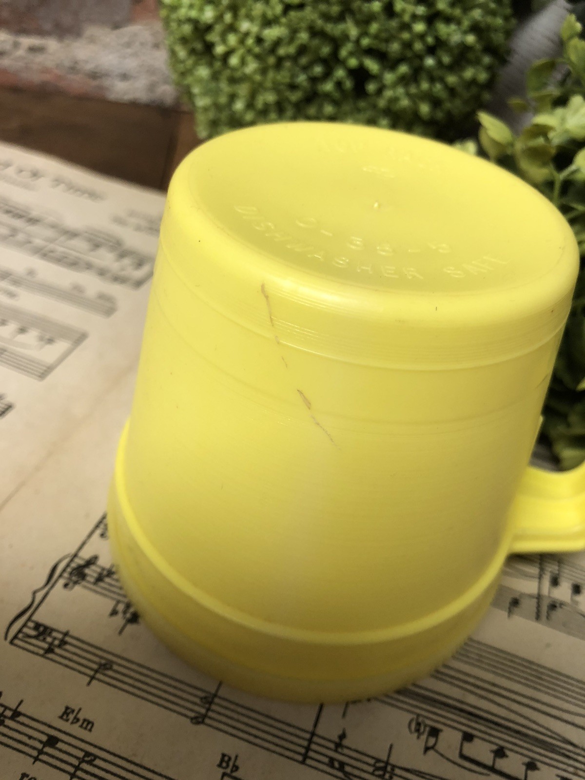 Vintage NuMaid Rite Margarine Butter Cup with Lid Yellow MCM Retro Plastic Mug