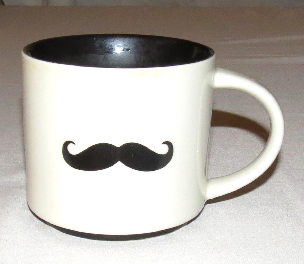 Pier 1 Black & White 3.5 inch tall Mustache Mug
