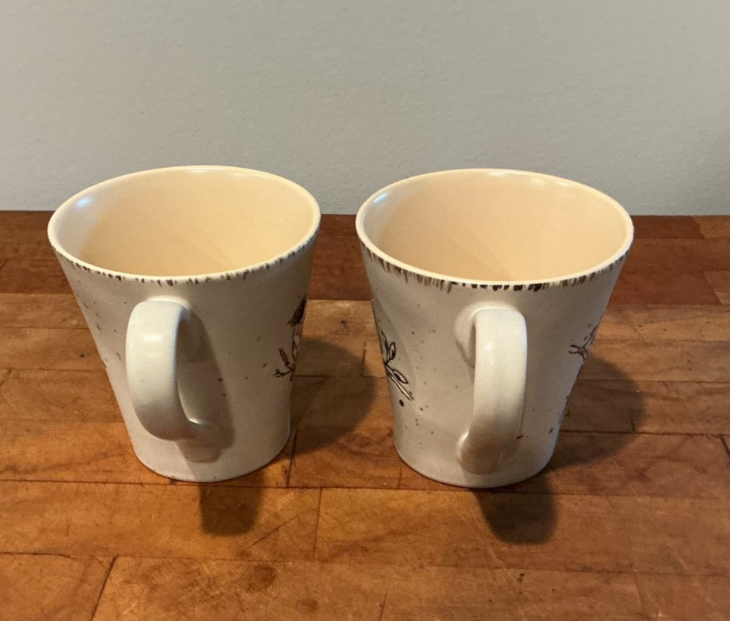 Set of 2 Spectrum Designz 2019 BIRDS ON BRANCH Ceramic Cups/Mugs