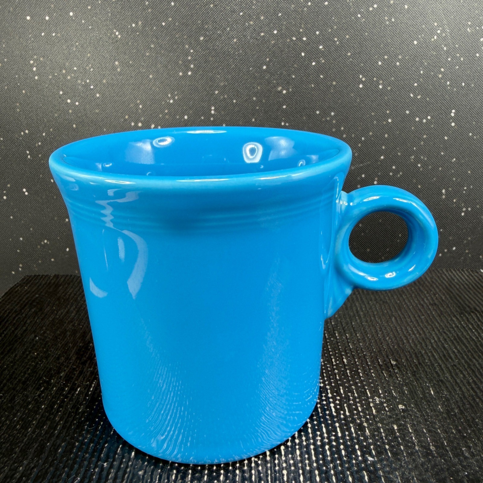 Fiesta Blue Ring Handle Mug Cup Homer Laughlin USA 3.5in Ceramic Coffee Cup