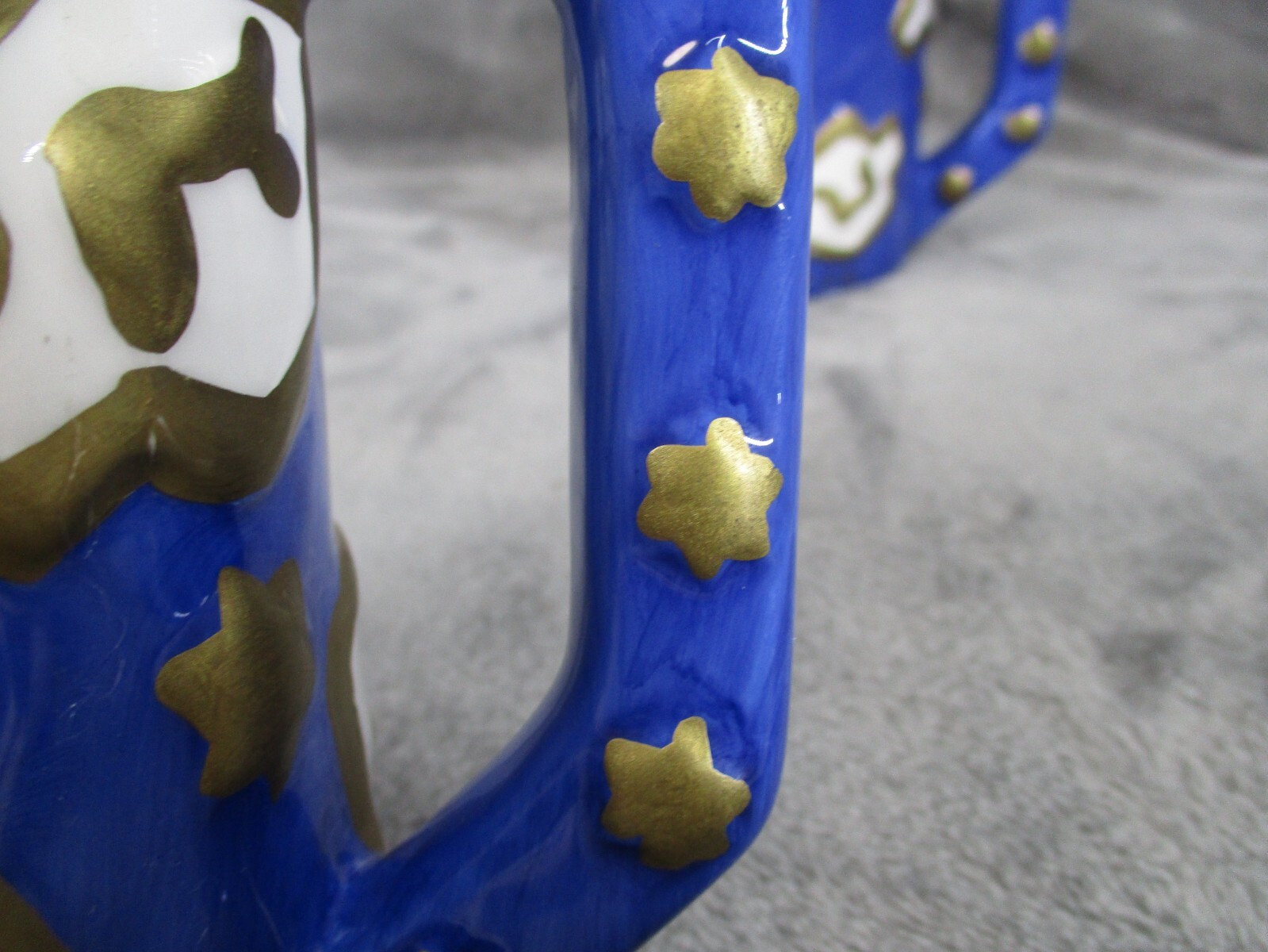 Happy Hanukkah Coffee Mug Set Large Handpainted Ceramic Vintage 1998 2 Piece GAC