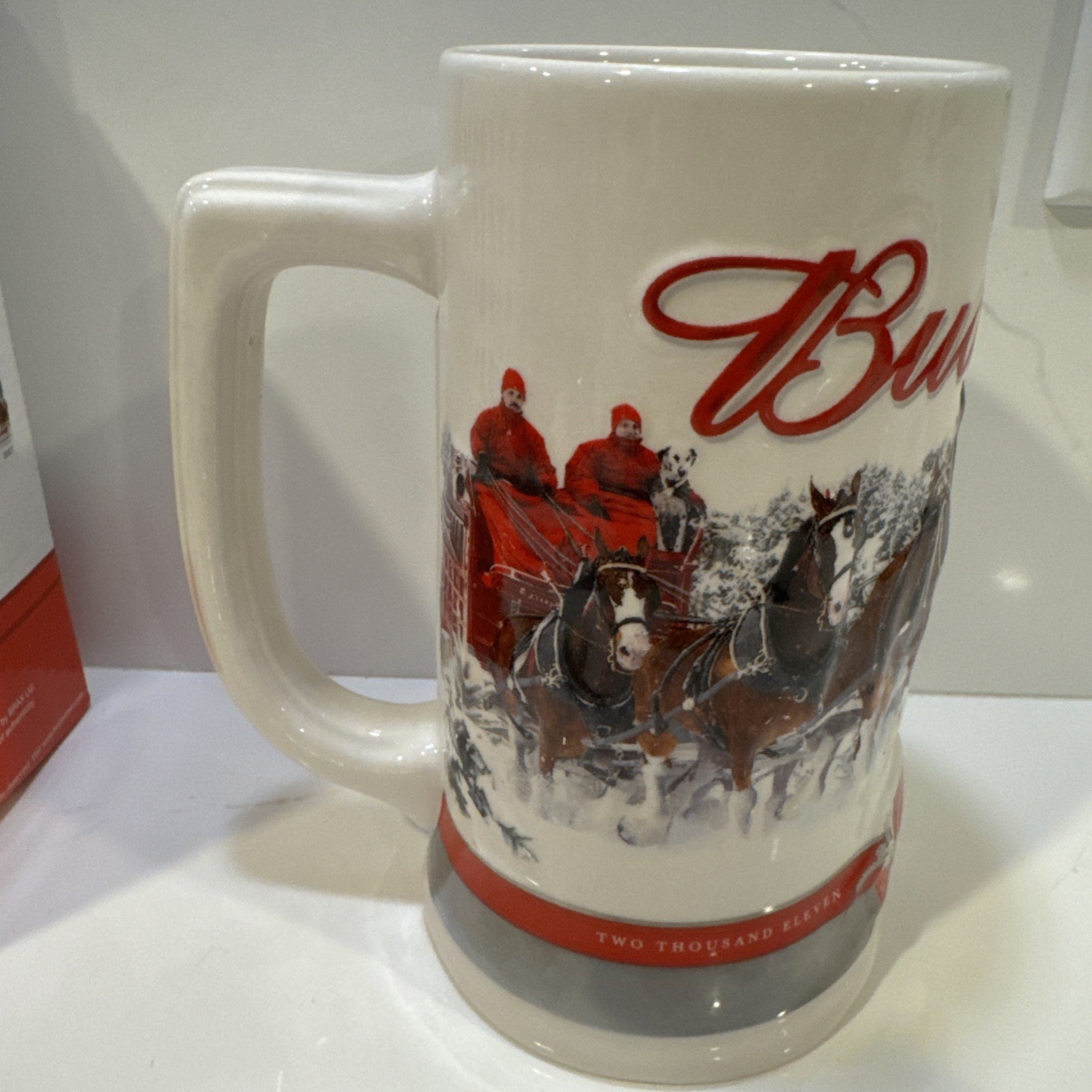 Budweiser Holiday Stein 2011 New Open Box Strength Power Beauty