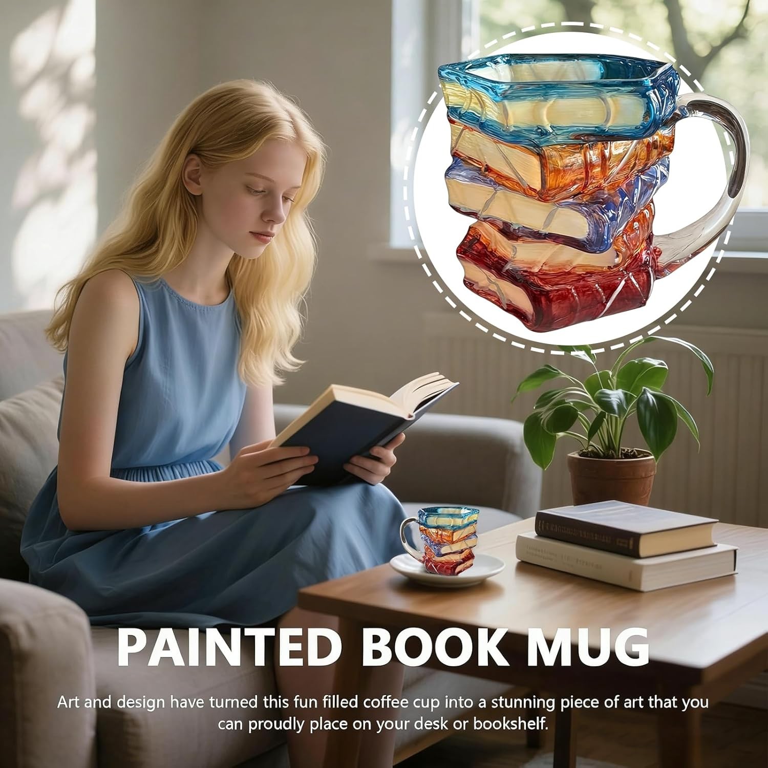 Chapter Novelty Coffee Mugs, 3D Painted Book Coffee Mug, Novelty Unique Books C