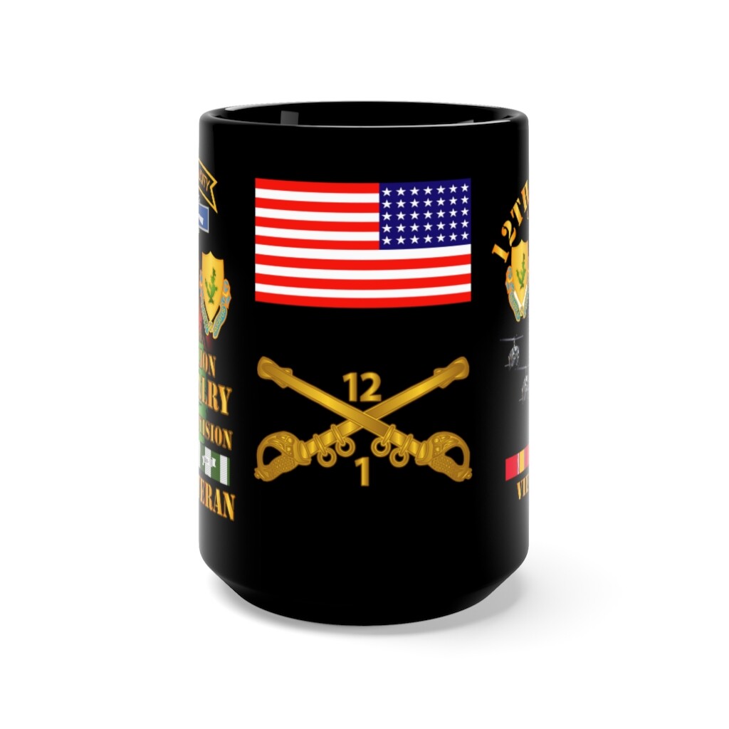 Black Coffee Mug 15oz – 1st Battalion, 12th Cavalry Regiment, Honor Courage Unit