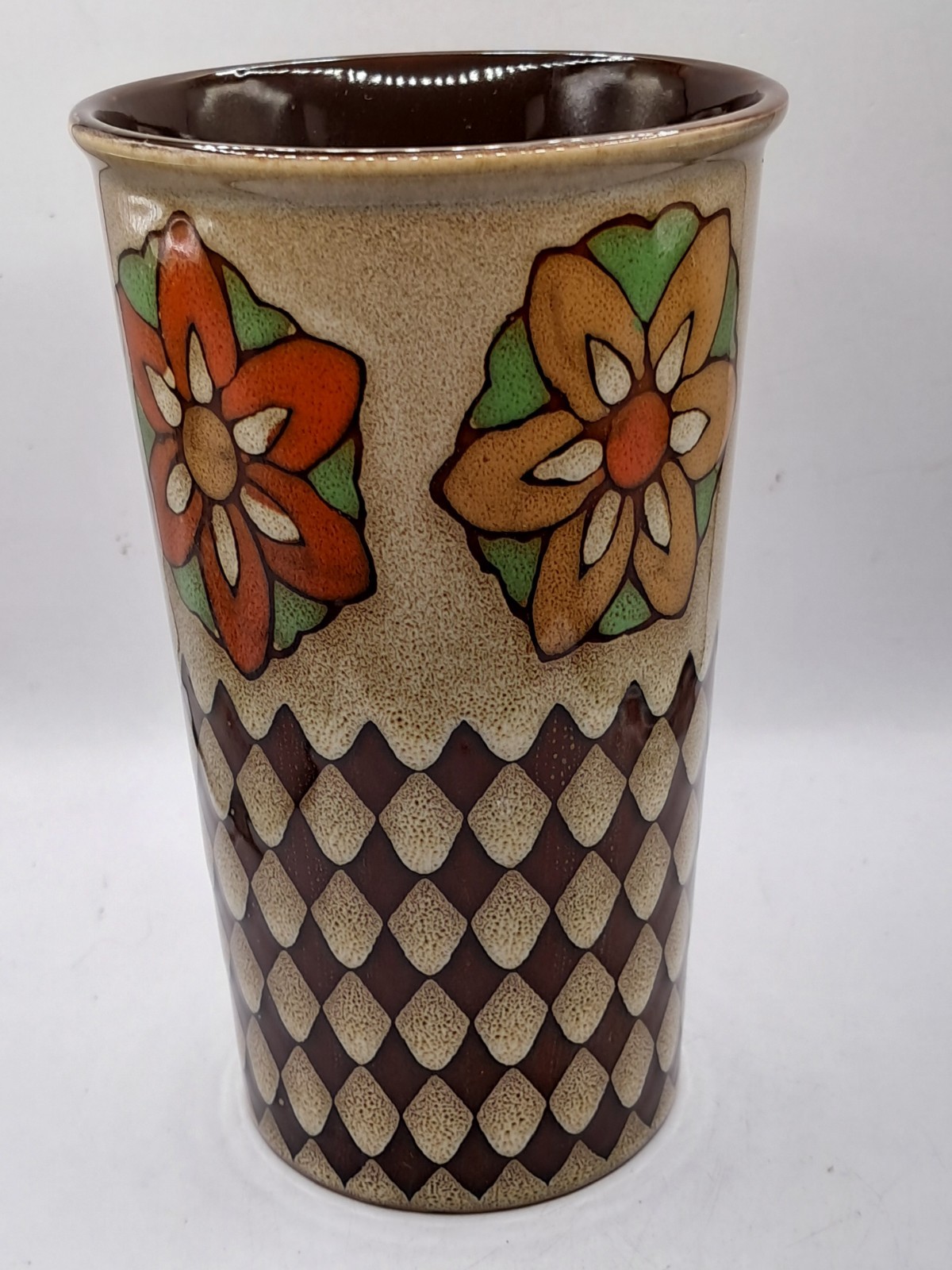 Mid Century Modern Style Kitchen Hand Painted Flowers Ceramic Coffee Latte Mug