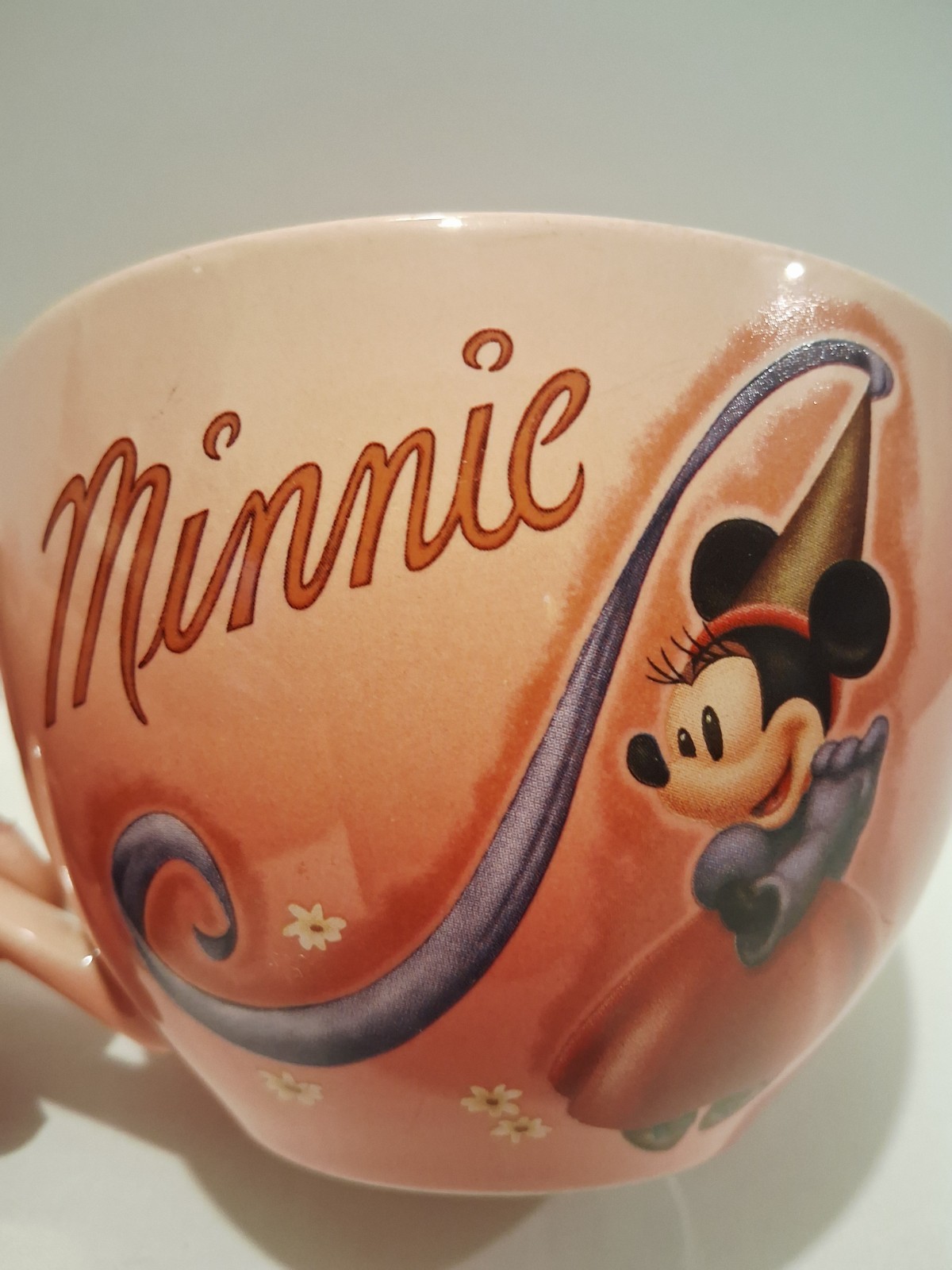 Disney Store Minnie Mouse Pink Purple Mug Made in Thailand Large Cup