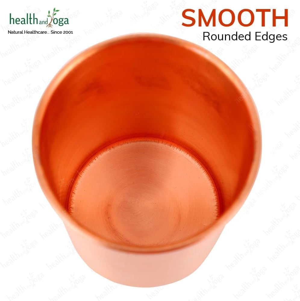 Juego De Tazas De Cobre Sólido Puro Hechas A Mano Medidor 2 Piezas 8 Fl Oz NUEVO