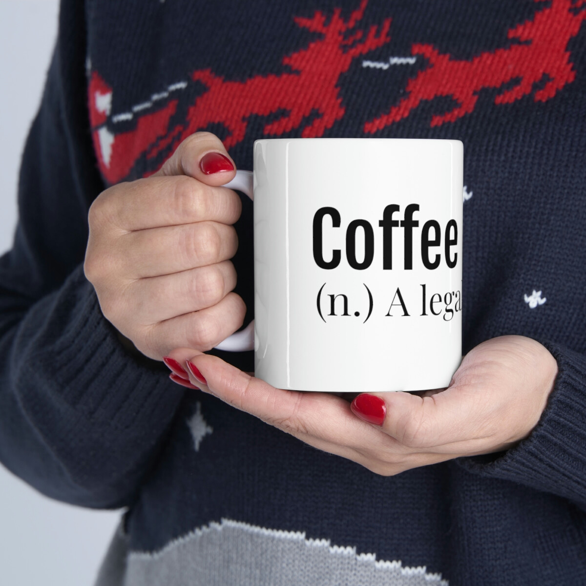 Coffee Ceramic Mug 11oz “Coffee (n.) A legal drug.”