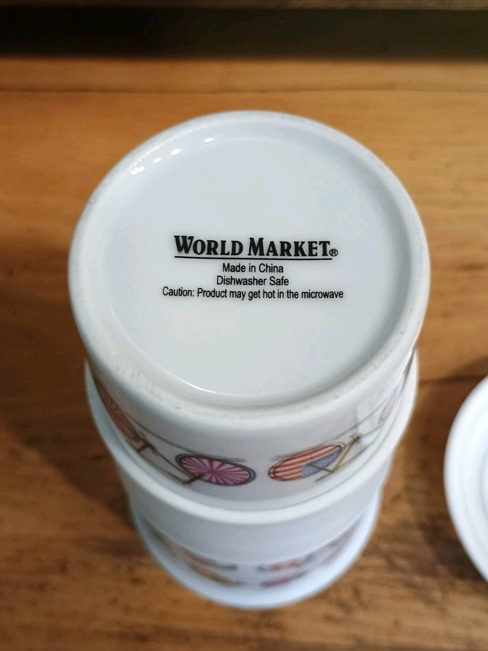 World Market Bicycle Ceramic Travel Mug with Grip and Lid – White