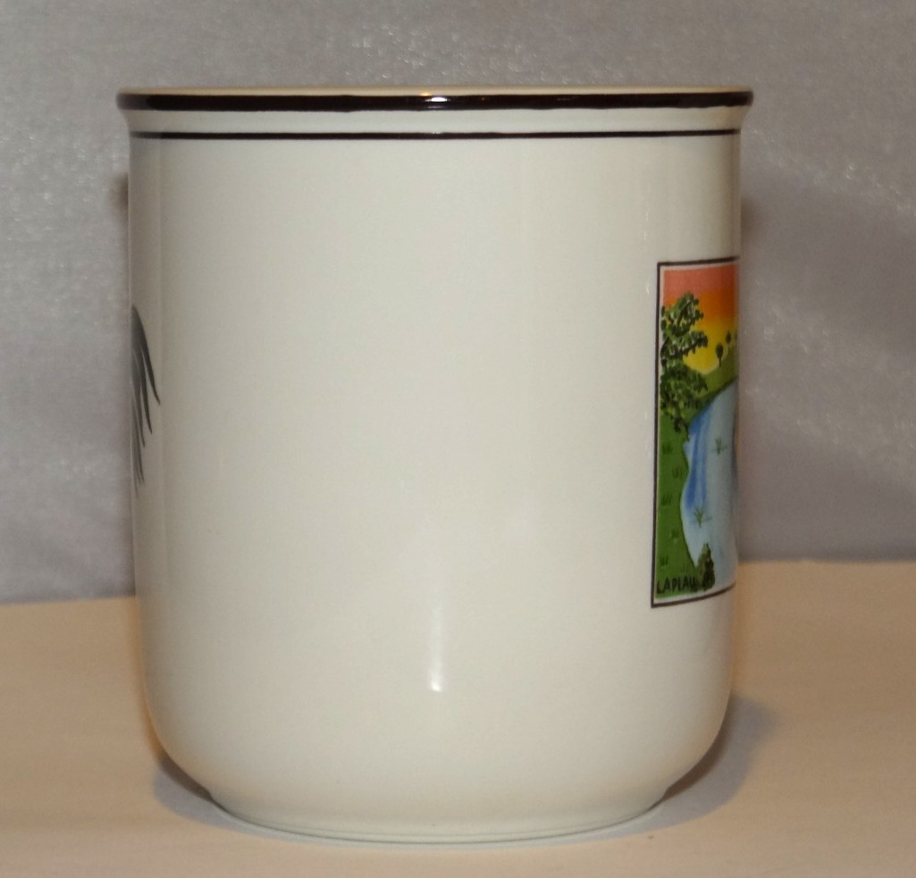 Villeroy & Boch Design Naif Folk Art Pattern Mug Cup Horse Luxembourg Vintage