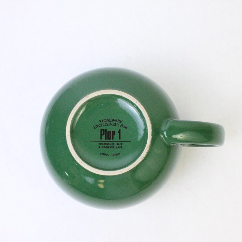 Pier 1 Dark Green Stoneware Coffee Mug 3.5in H – Good Pre-Owned