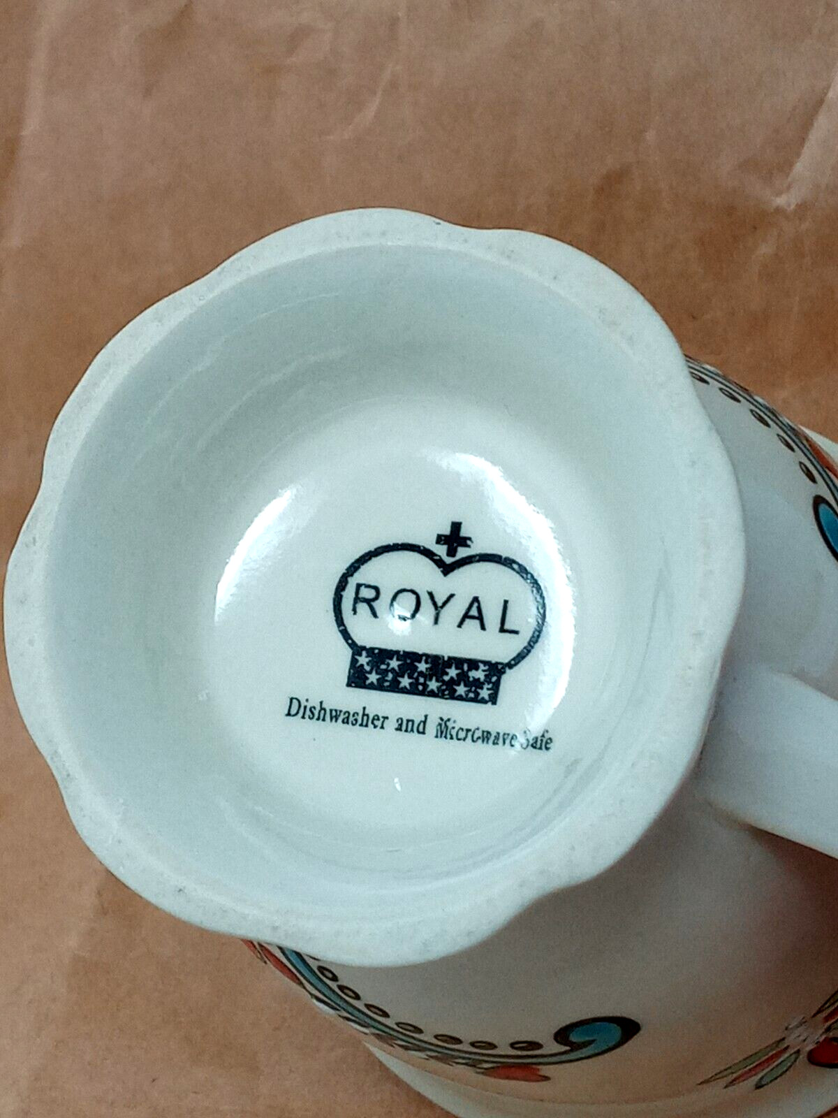 Royal Yokohama Studio Miyabi Coffee Cup Mug Floral Embossed Footed EUC boho