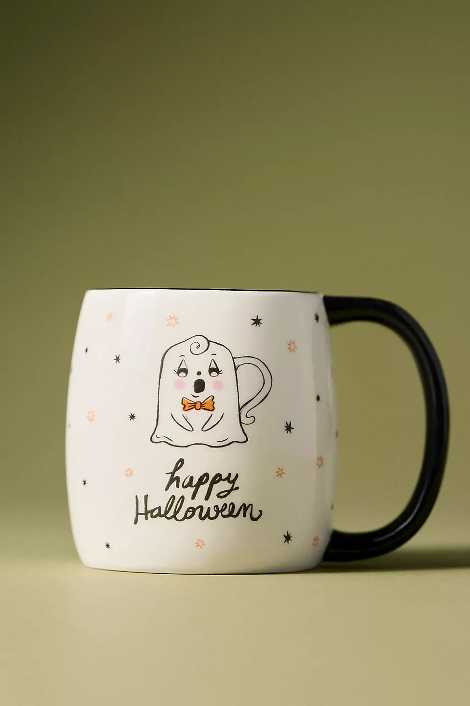 New Anthropolige SET OF 4 Happy Halloween Stoneware Mugs