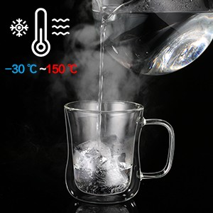 Espresso Cups 4 Oz Double Walled Glasses Coffee Mugs Set of 2, Clear Glass