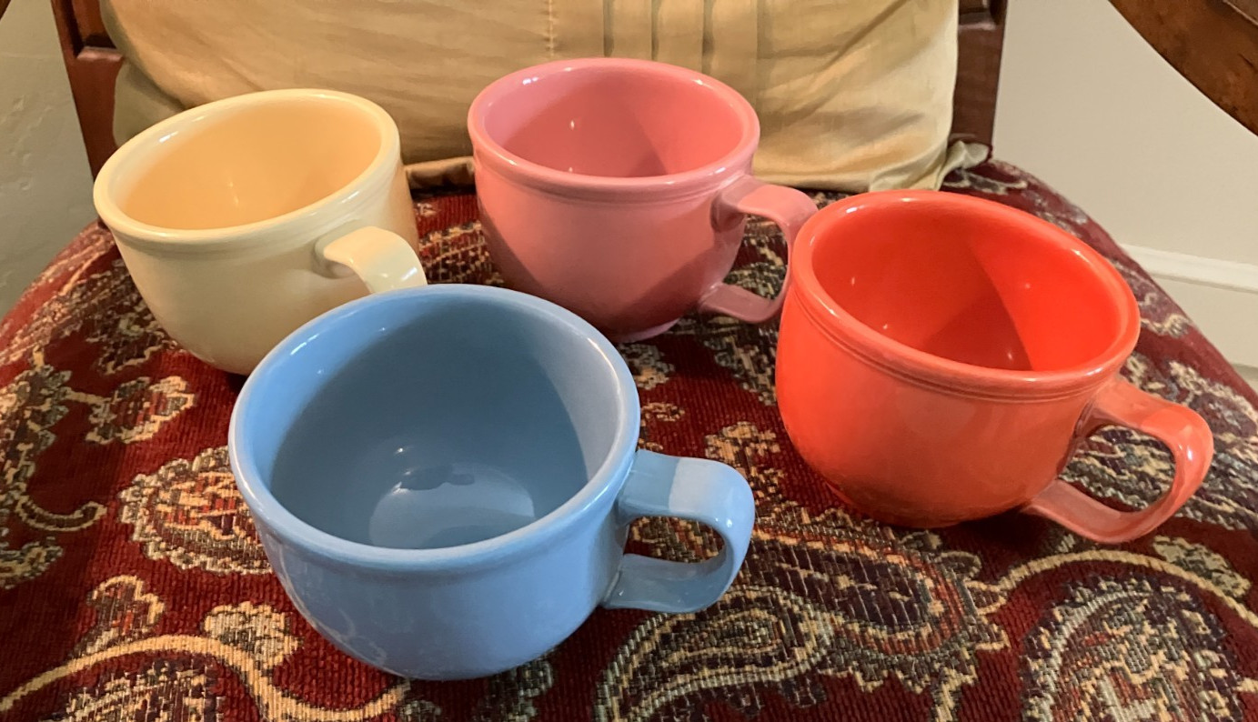Fiesta Ware set of 4 jumbo 18 0z soup/chili mugs