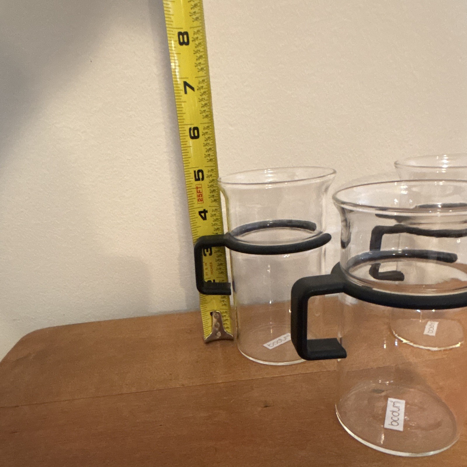 3 Bodum Tall Glass Star Trek Picard Style Coffee Tea Mugs