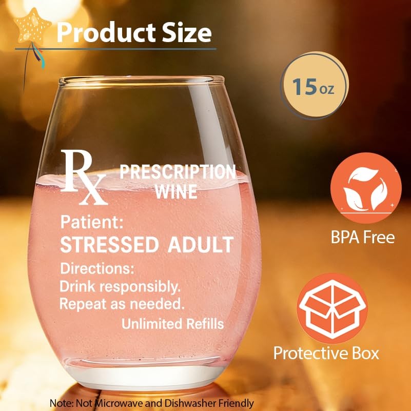 Pharmacist Gifts for Women, Funny Wine Lovers Gifts for Adult,