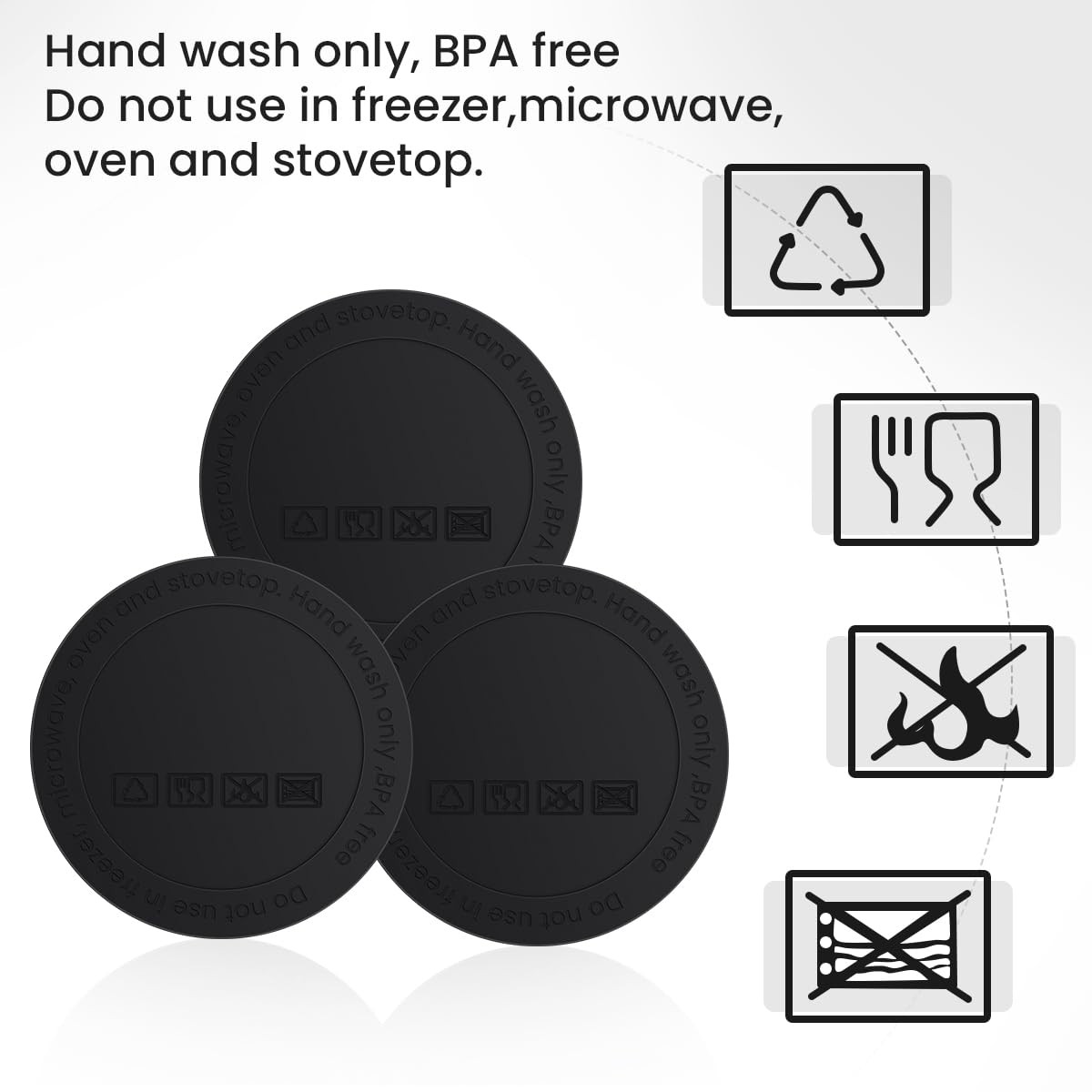 12 Pcs Rubber Bottoms for Sublimation Tumbler Anti-Slip Bottom with Adhesive