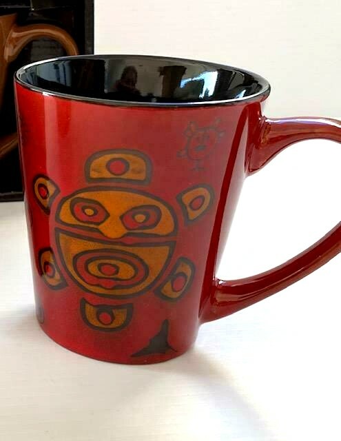 Puerto Rico Coqui Sun Taino Glazed Ceramic Coffee Mugs Cups 14oz Fine Souvenirs