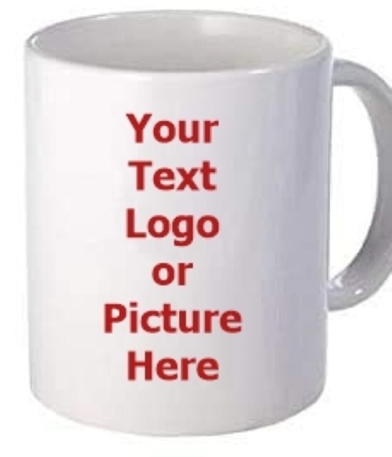 Custom Ceramic Mug, Your Design, Logo, Text or Pictures Great Gift with Box 11oz