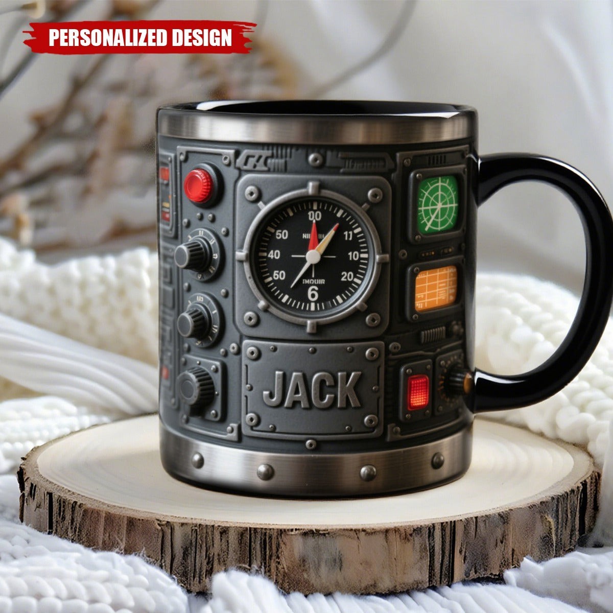 Personalized Aircraft Dashboard Theme Mug, Aircraft Cup, Gifts Dad Husband