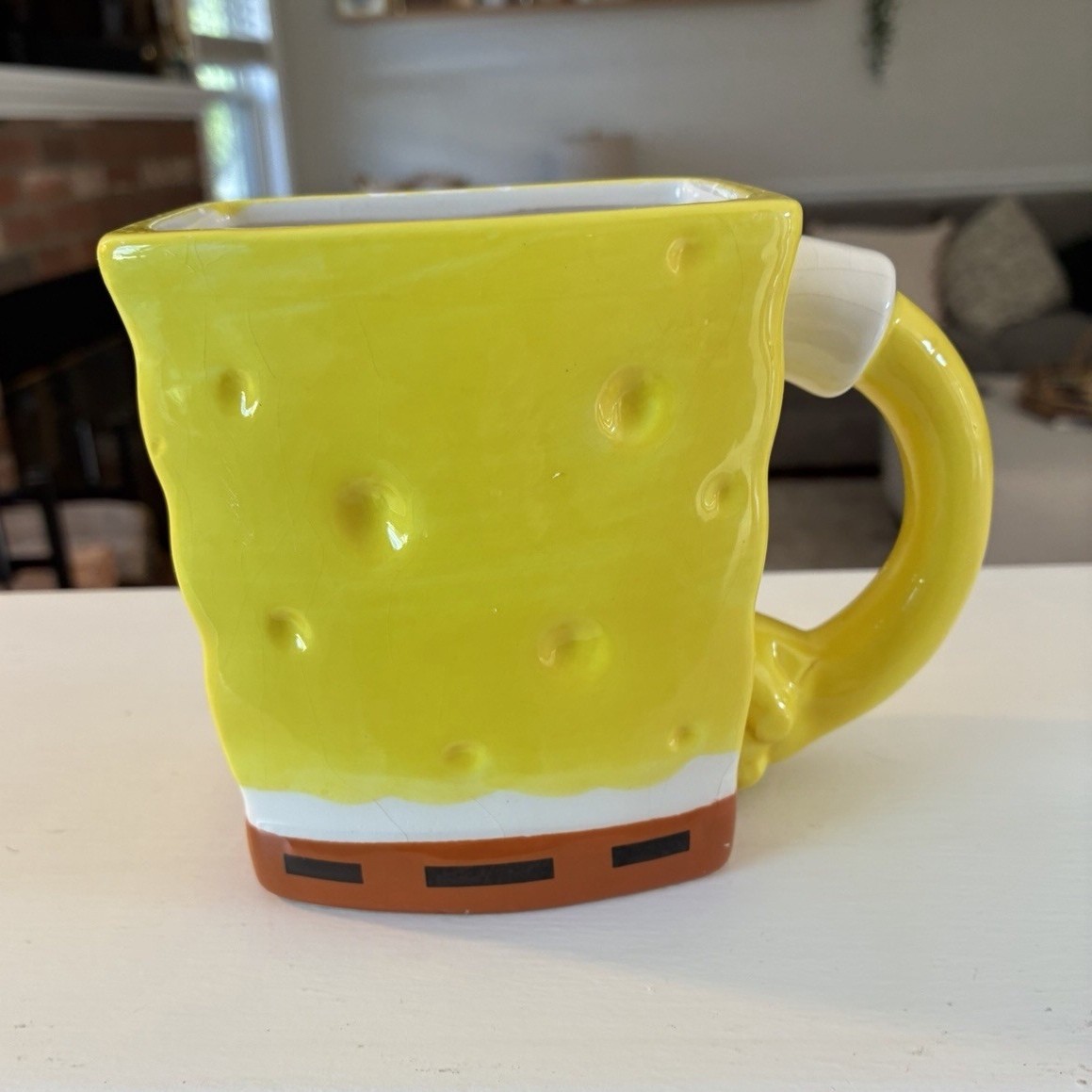 Zak! SpongeBob SquarePants Figural Ceramic Coffee Mug 13 fl oz Yellow