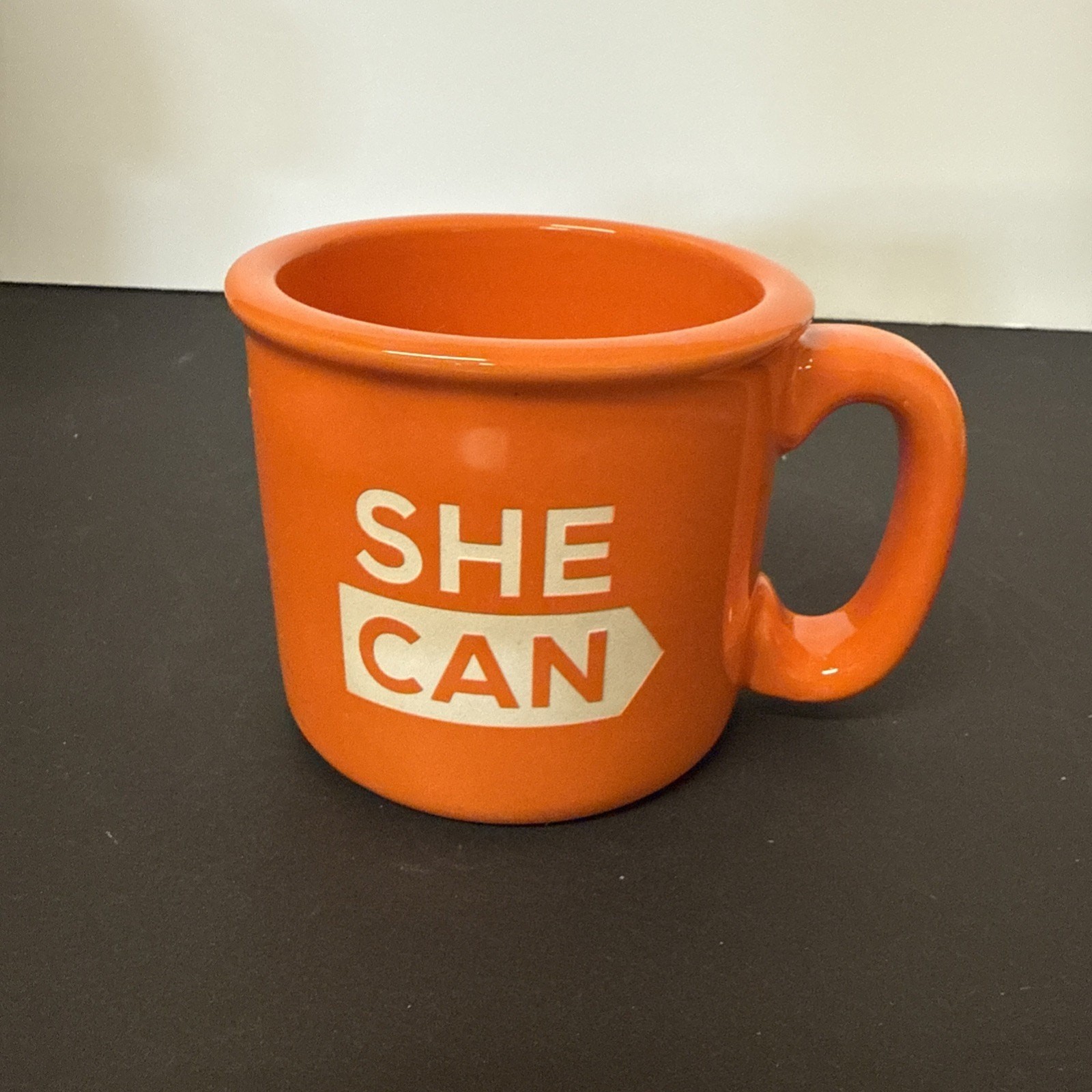 Unbranded Heavy Duty “SHE CAN” Camping Style/All occasions Mug Orange (2D2)