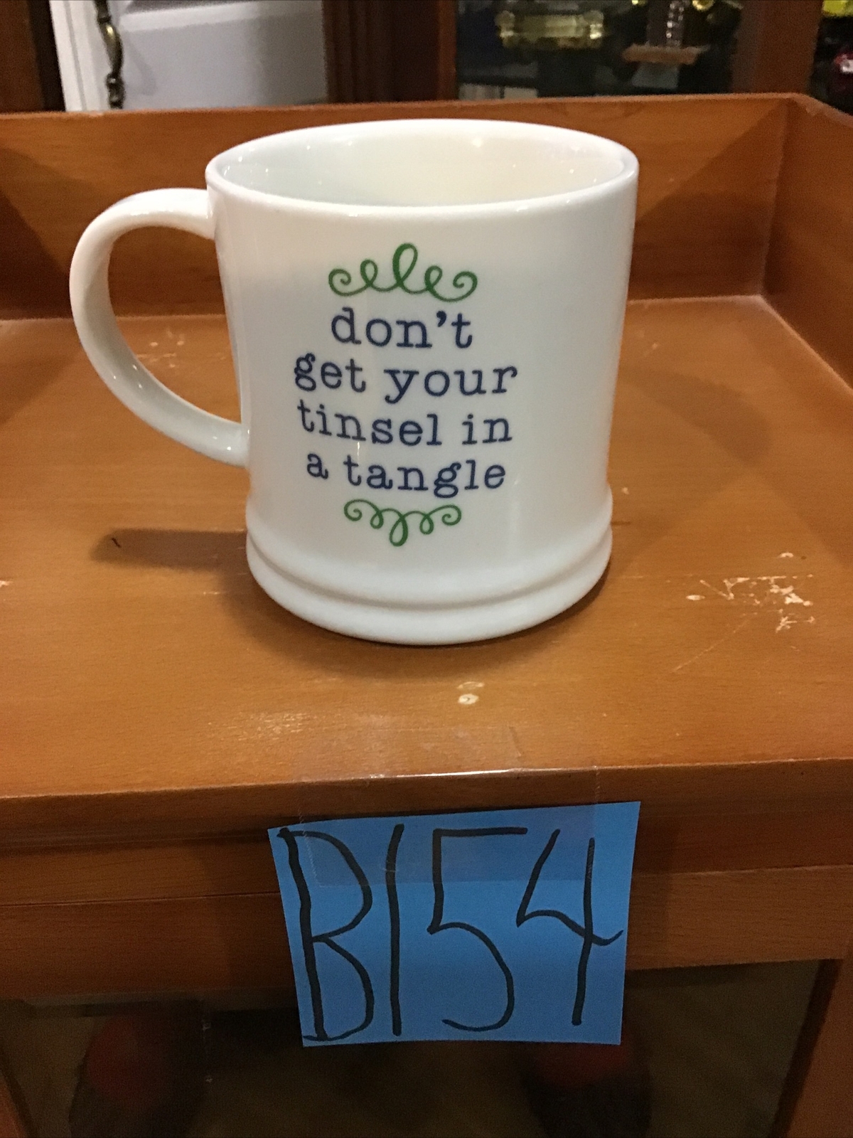 DON’T GET YOUR TINSEL IN A TANGLE MUG. MUG. Art Deco Print Mug. B154
