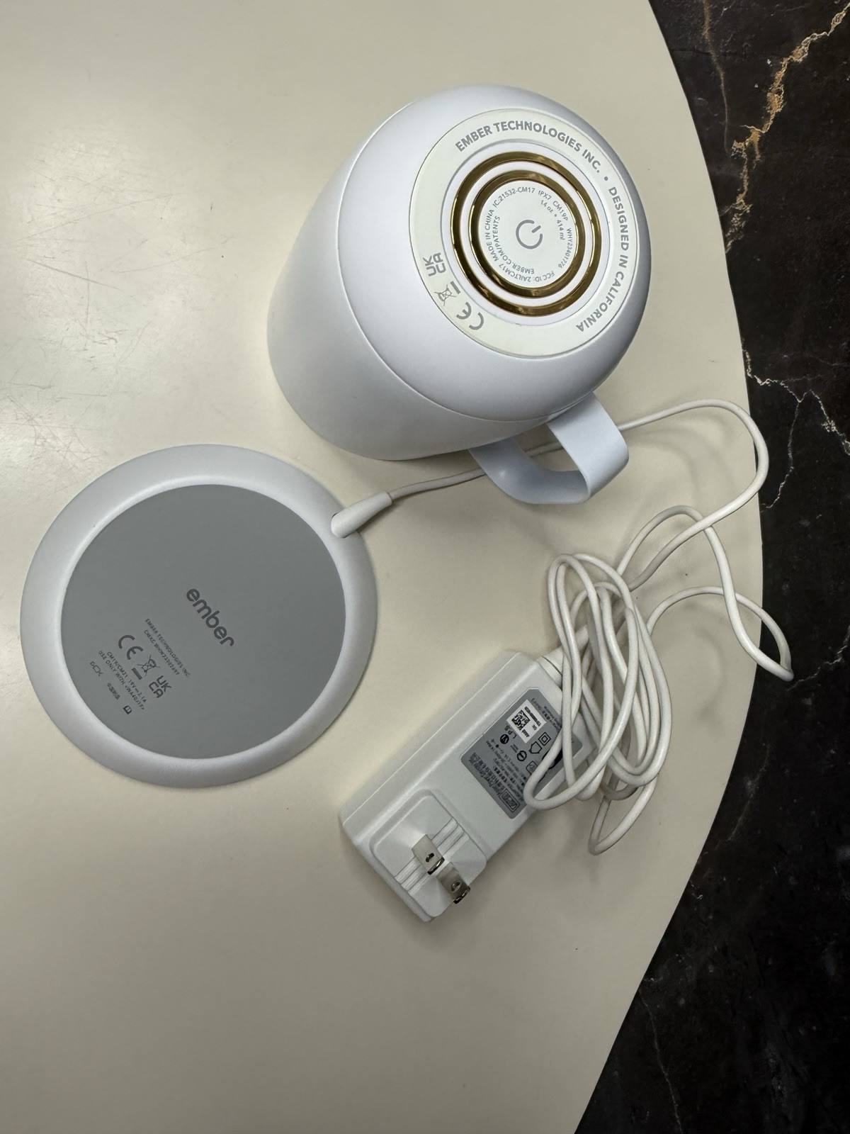 Ember Temperature Control Smart Mug White W/ Plate & Charger – Read Description