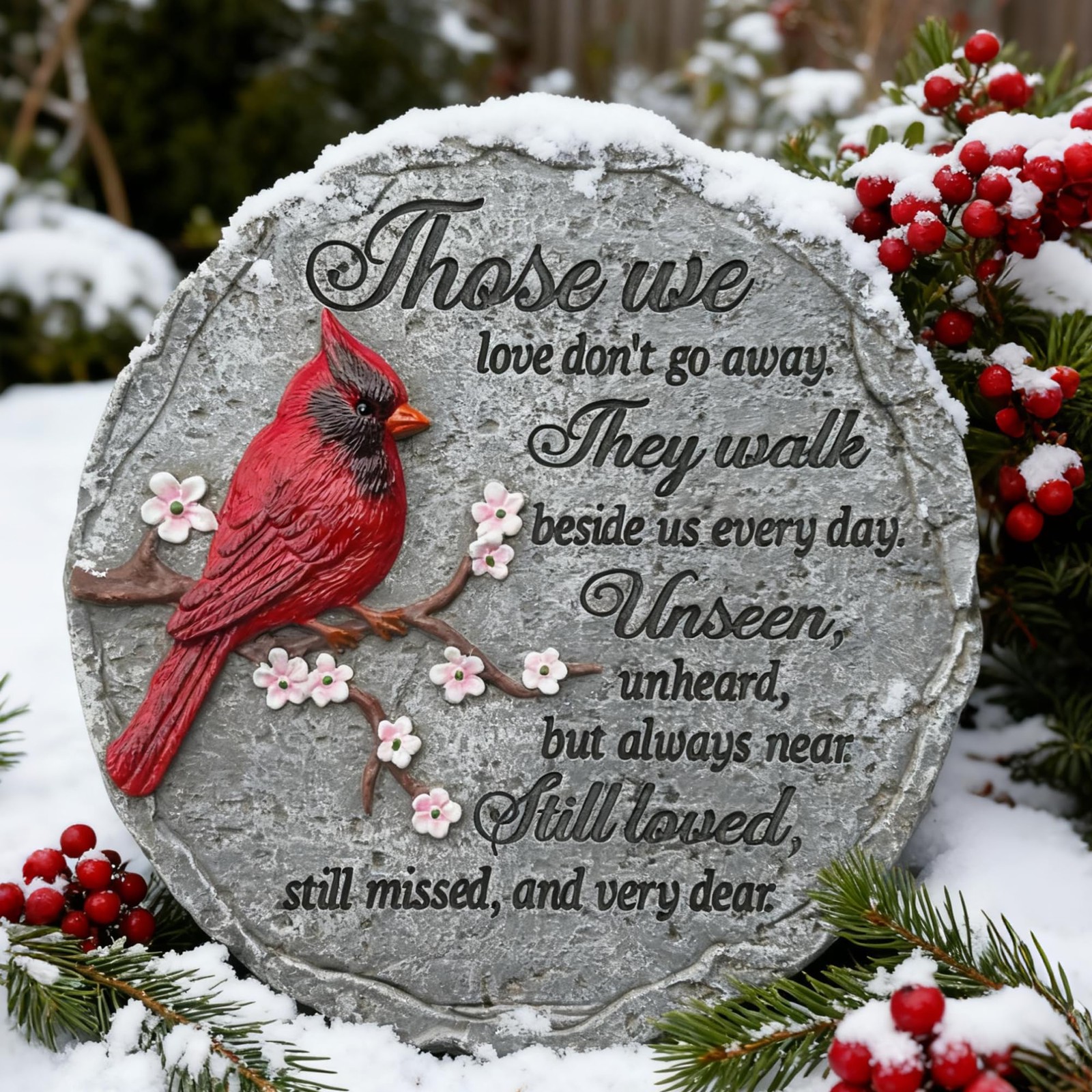 Memorial Garden Stones Red Cardinal Sympathy Gifts for Loss of Loved One – Fa…