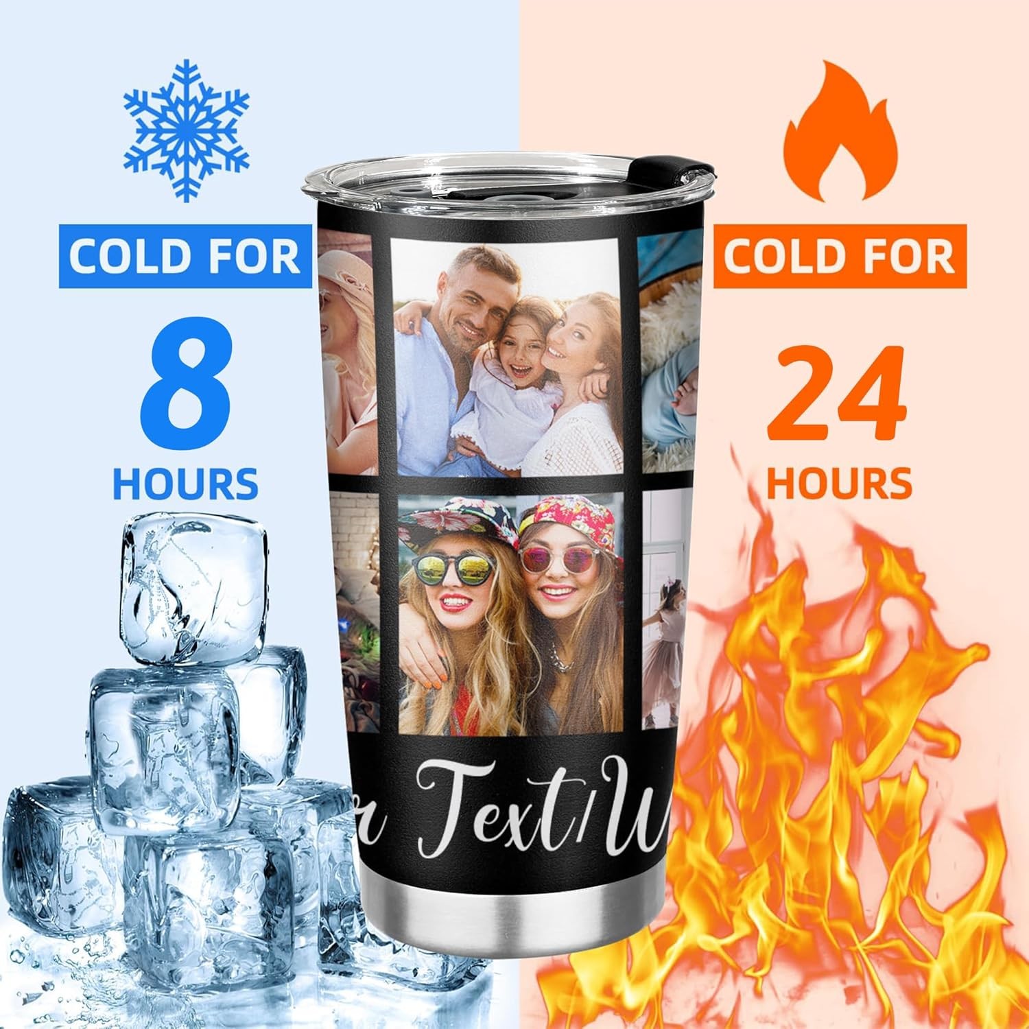Personalized Tumbler Custom Vacuum Insulated Travel Mug Customizable Coffee Cup
