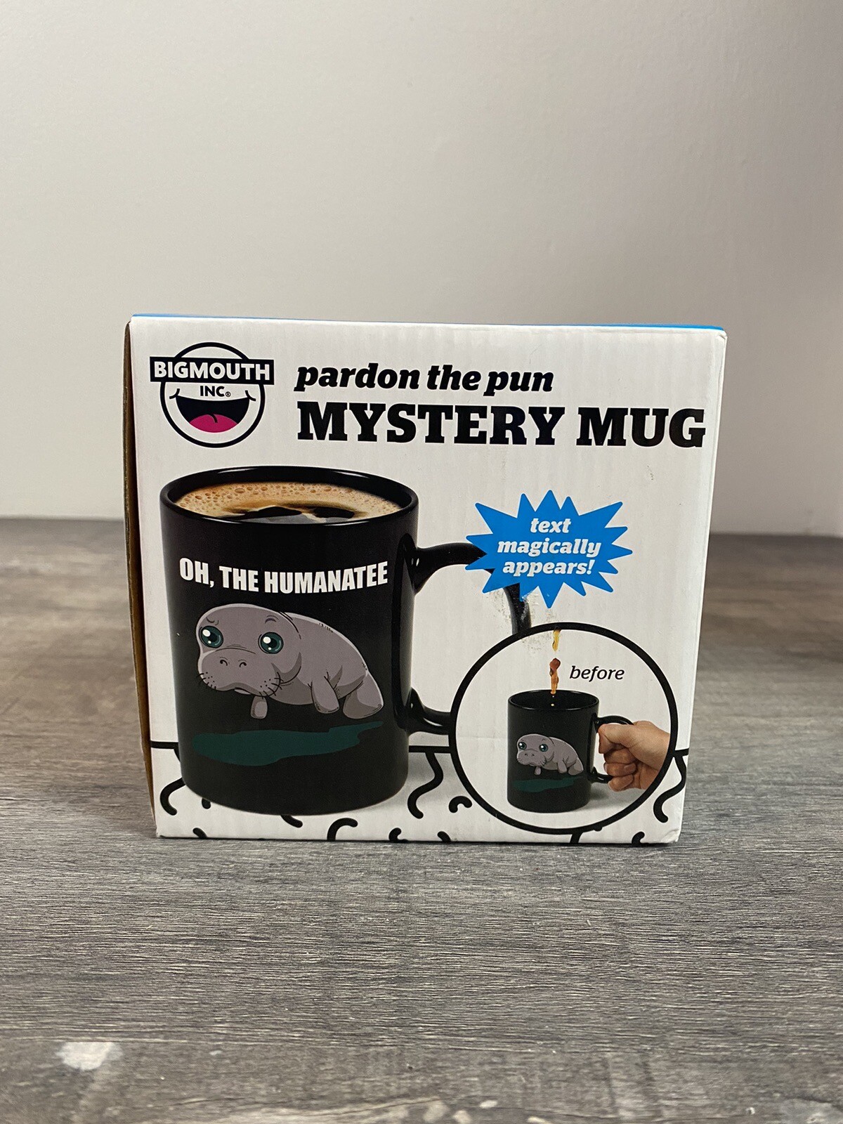 BigMouth 16oz Manatee Ceramic Mystery Mug Coffee Cup, Changes When Hot or Cold
