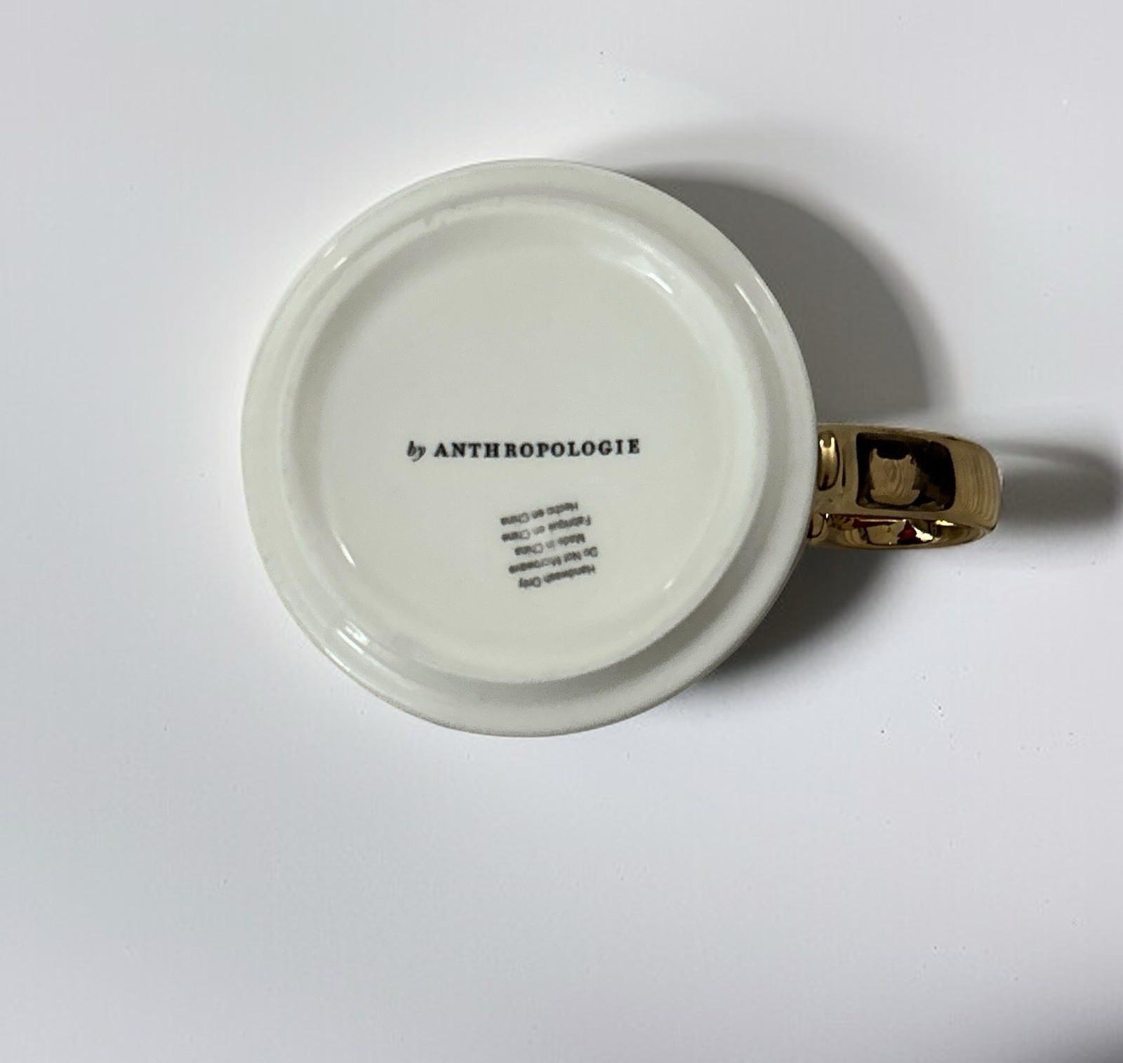 Anthropologie Bistro Tile Mug Garden Edition Bee Gold White Black Mosaic NEW NIB