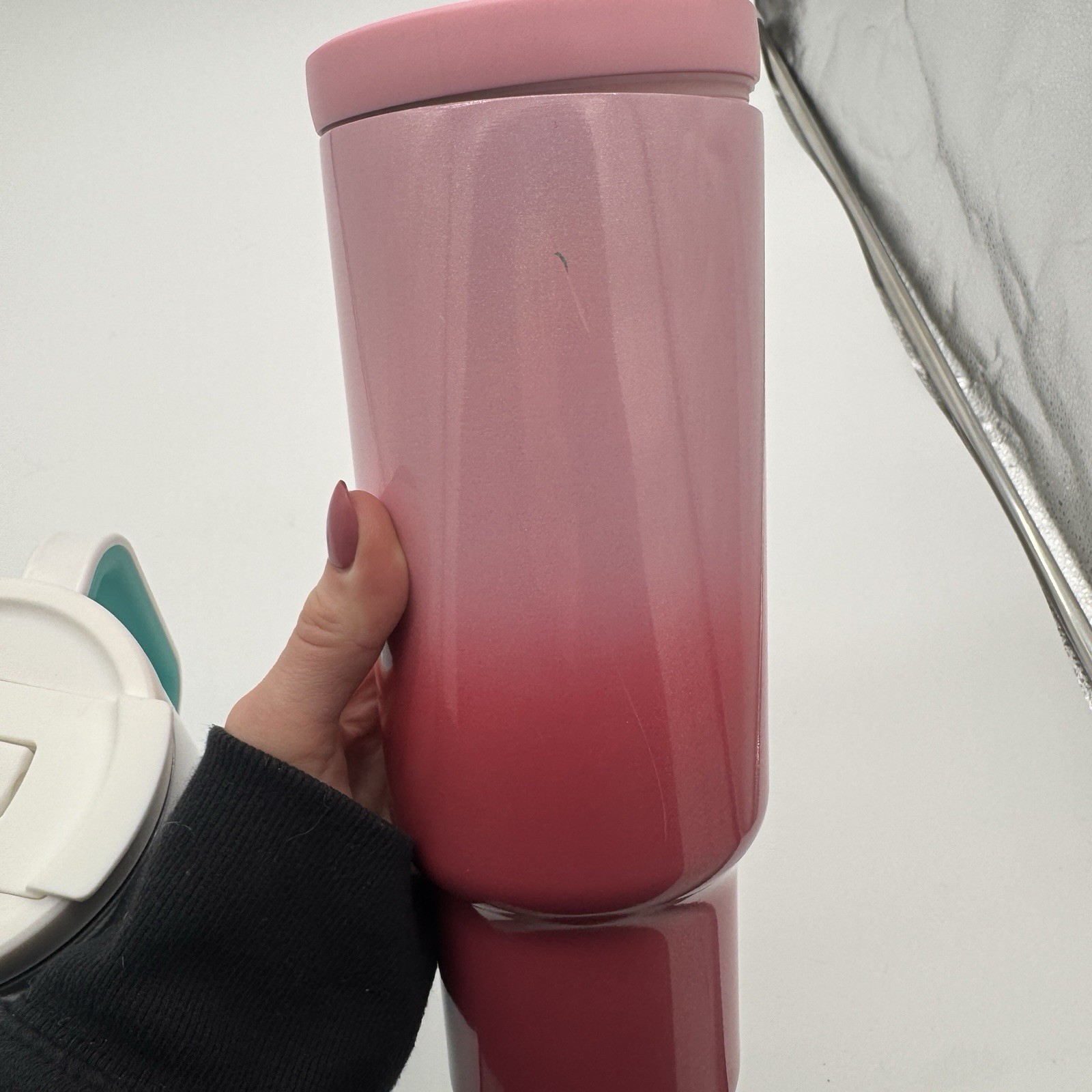 Lot Of 3 Meoky Insulated Tumblers Leopard Print Pink Blue Handles