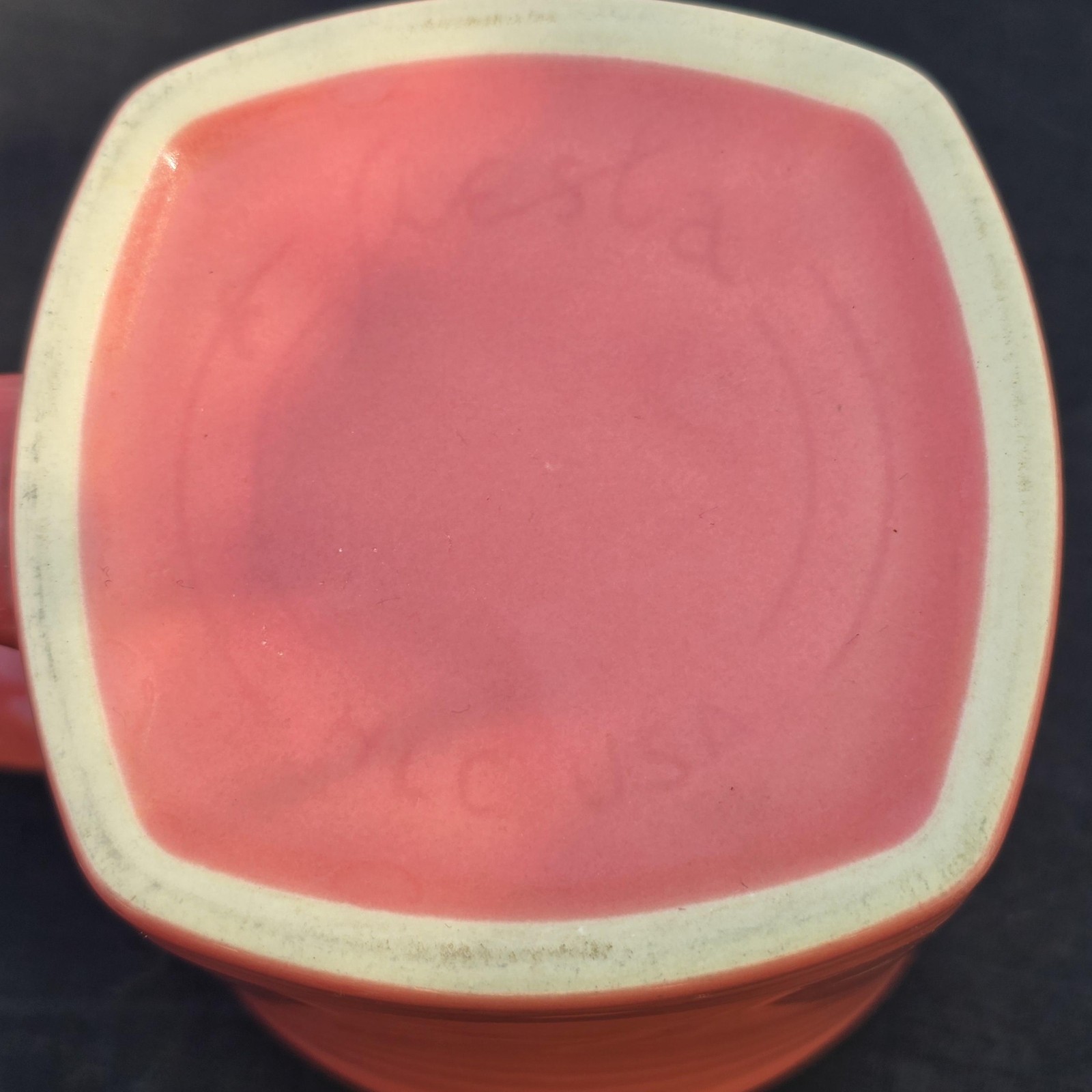 Fiesta Fiestaware Pink Coffee Mug Square Stoneware HLC USA Contemporary