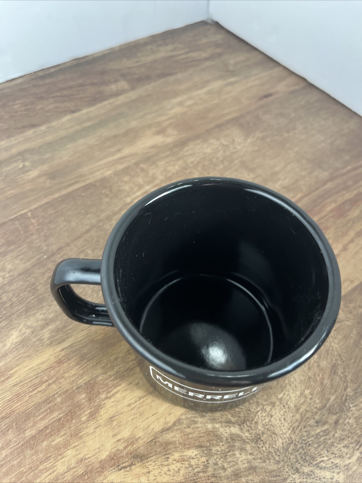 Merrell Metal Coffee Tea Mug Cup Camping Black with White Speckles Hiking