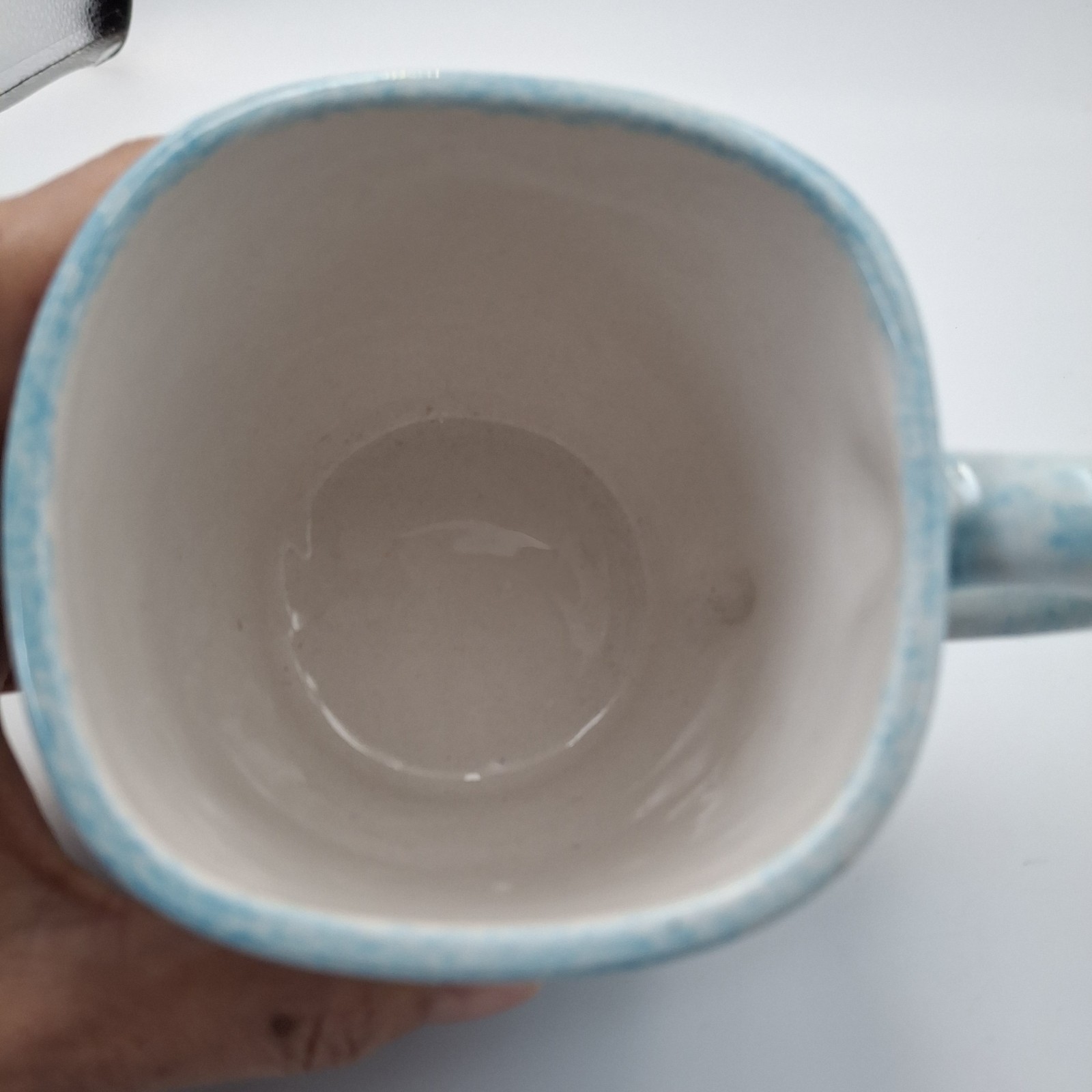Signed Kühn Ceramic Mug School of Fish Handpainted Mid Century Modern Style